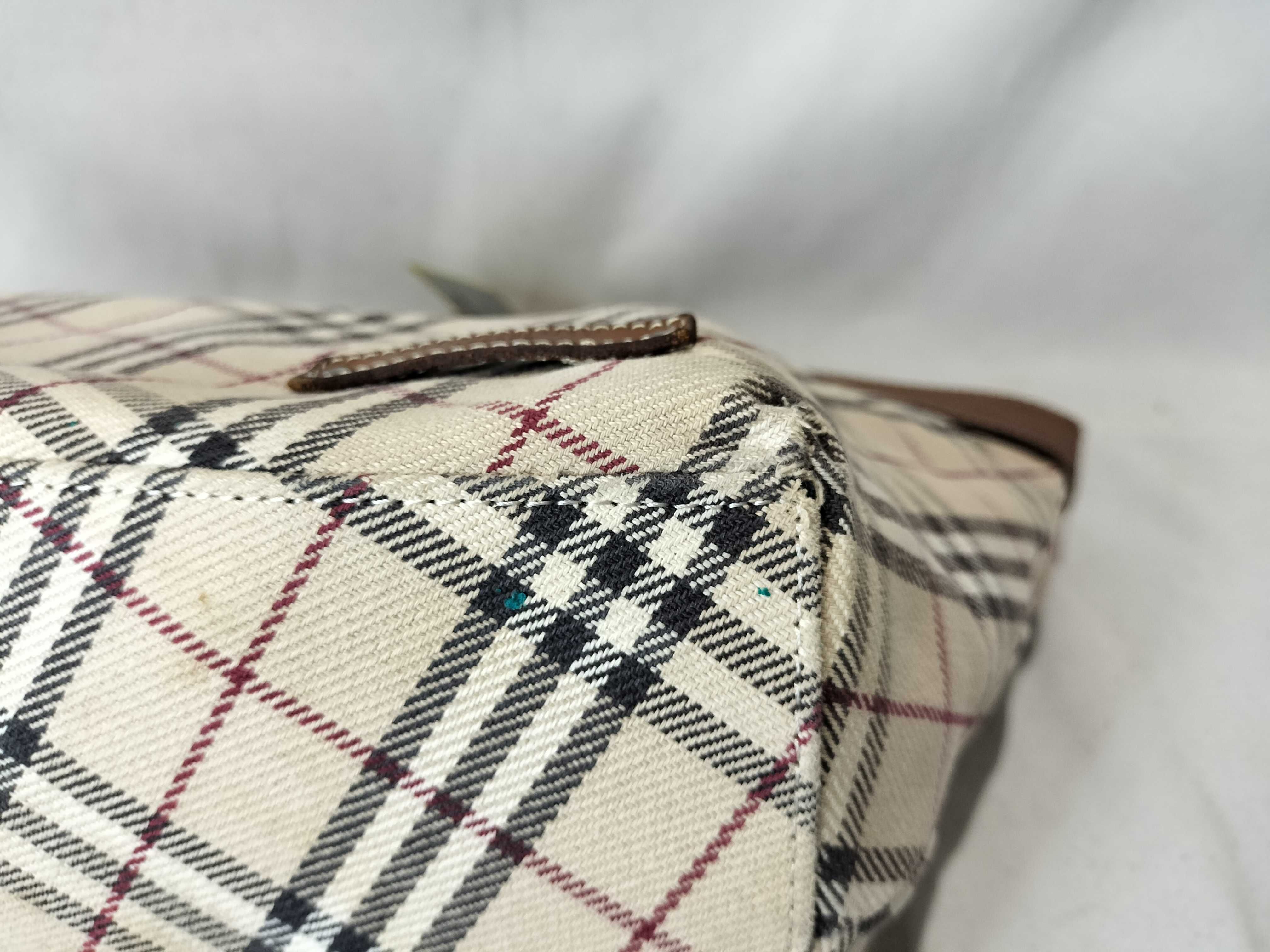 Blue Label Nova Check Tote Canvas x Leather Handbag — view 7