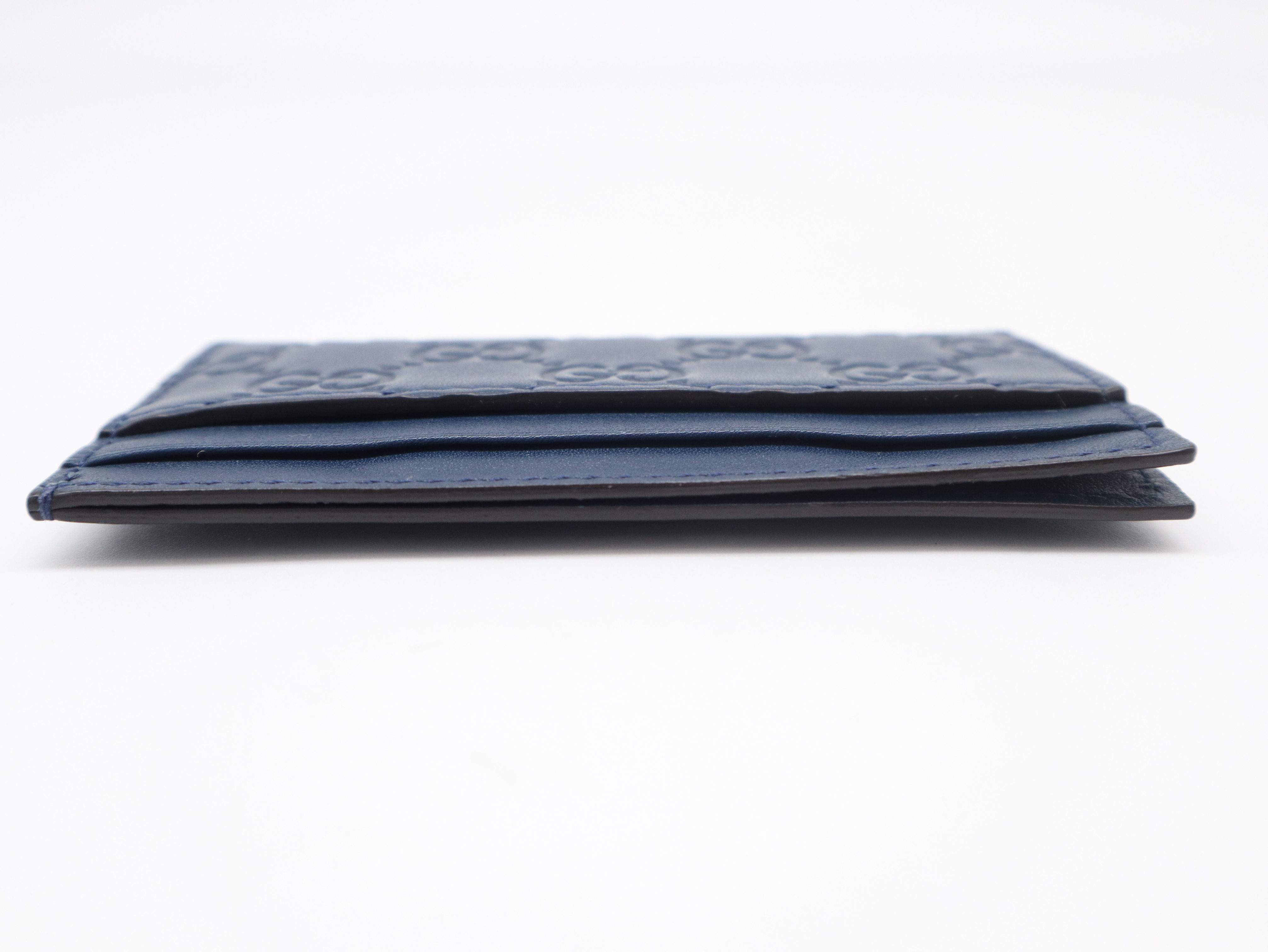 547793 Guccissima Yankees Leather Navy Card Case — view 4