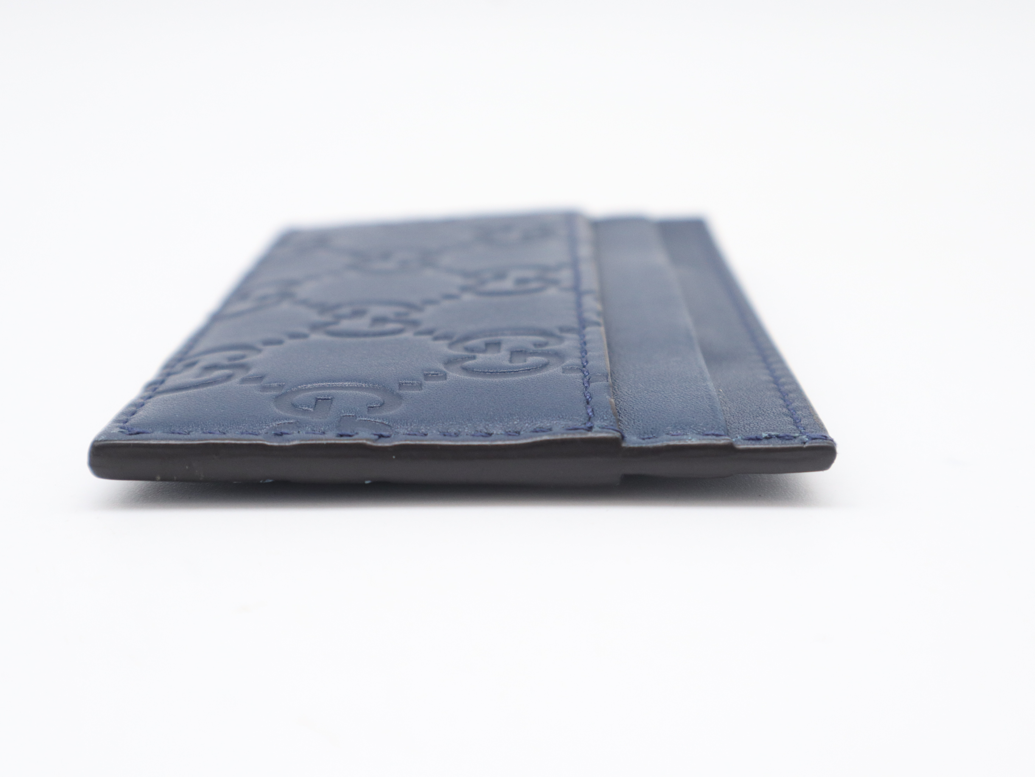 547793 Guccissima Yankees Leather Navy Card Case — view 6