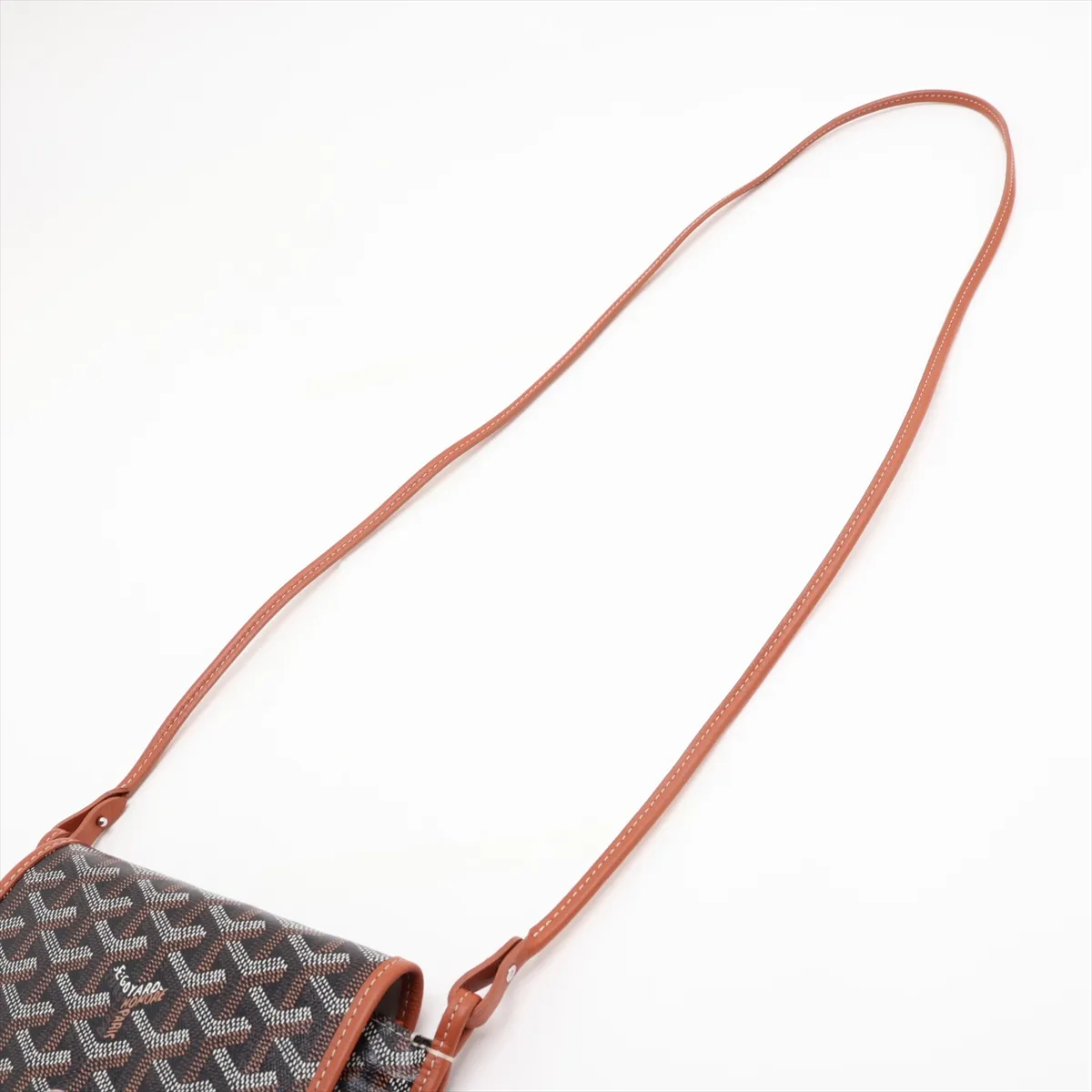 Plume Pouch Wallet PVC x Leather Shoulder Bag Brown — view 5