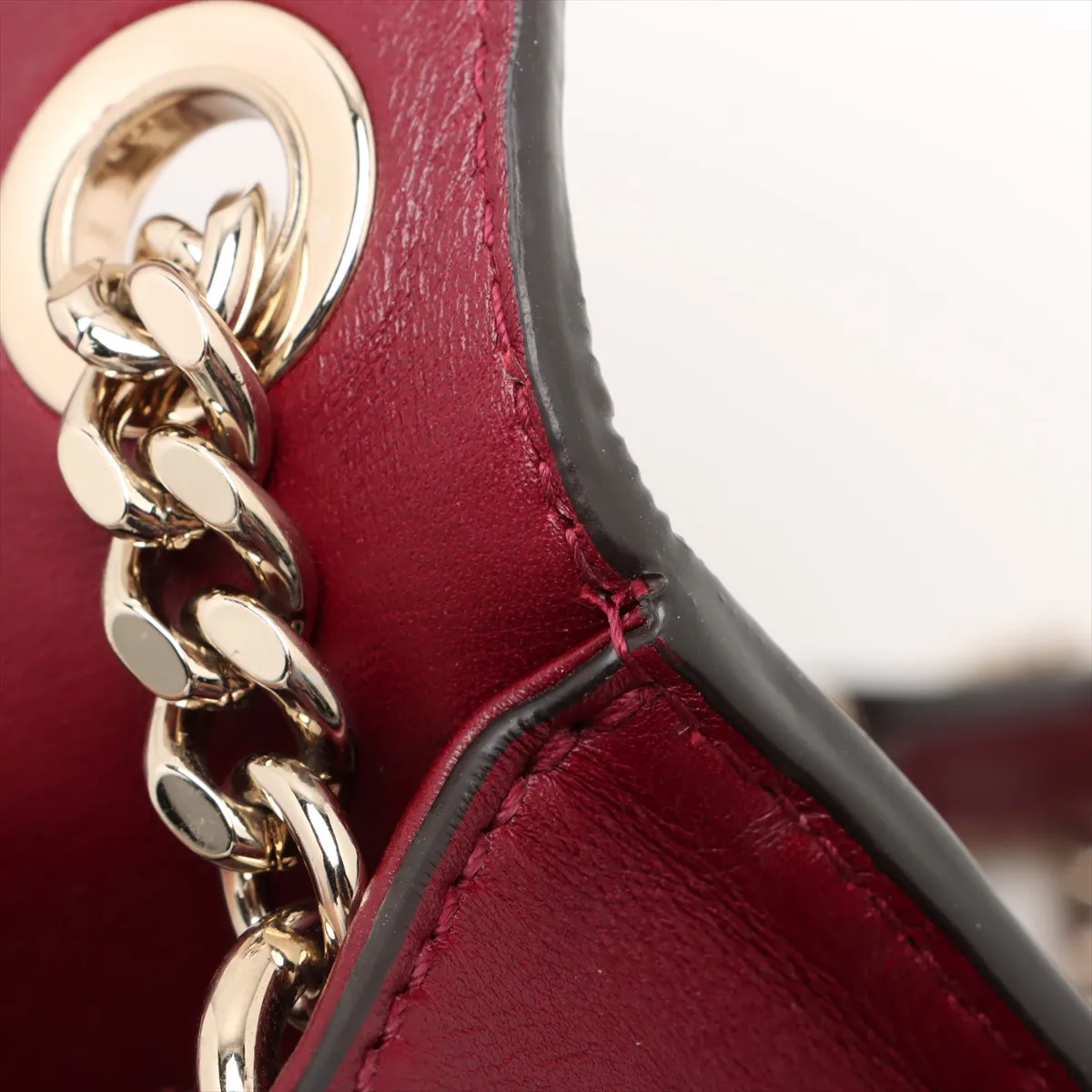 Blondie Leather Chain Shoulder Bag, Bordeaux, 815711 — view 15