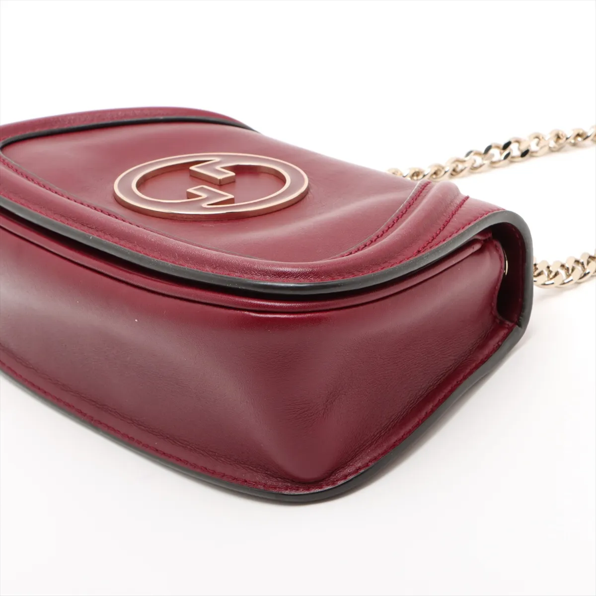 Blondie Leather Chain Shoulder Bag, Bordeaux, 815711 — view 3