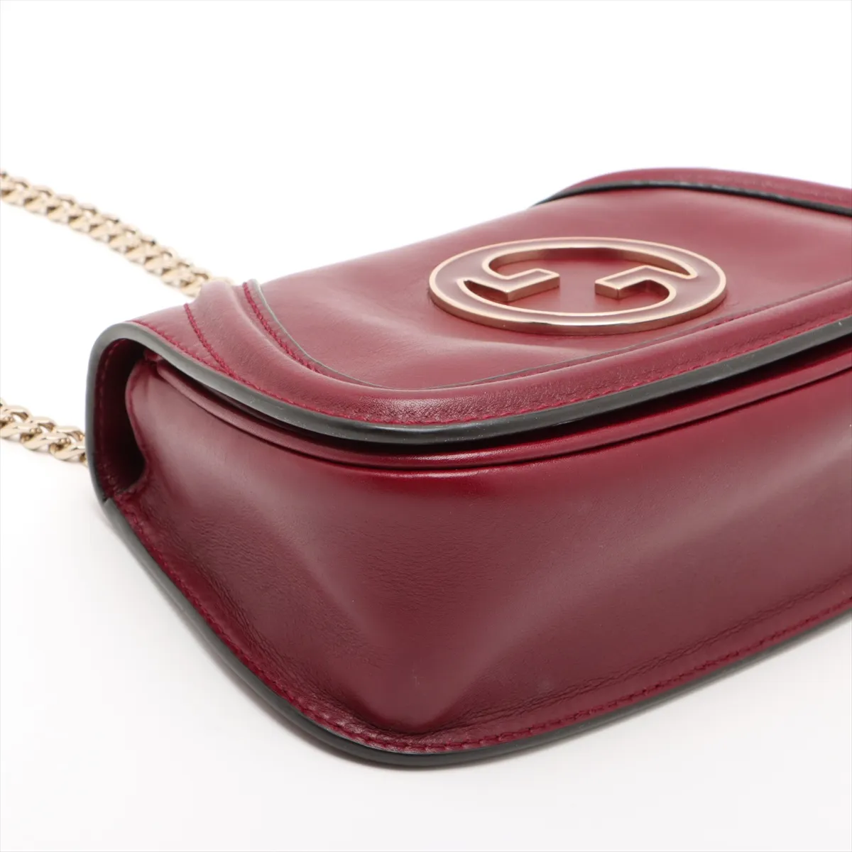 Blondie Leather Chain Shoulder Bag, Bordeaux, 815711 — view 4