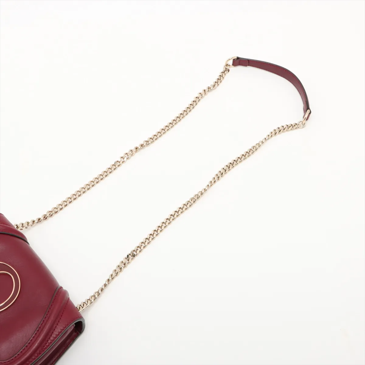 Blondie Leather Chain Shoulder Bag, Bordeaux, 815711 — view 5
