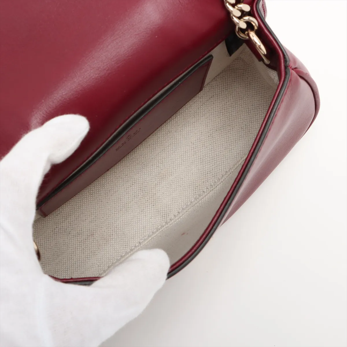 Blondie Leather Chain Shoulder Bag, Bordeaux, 815711 — view 6