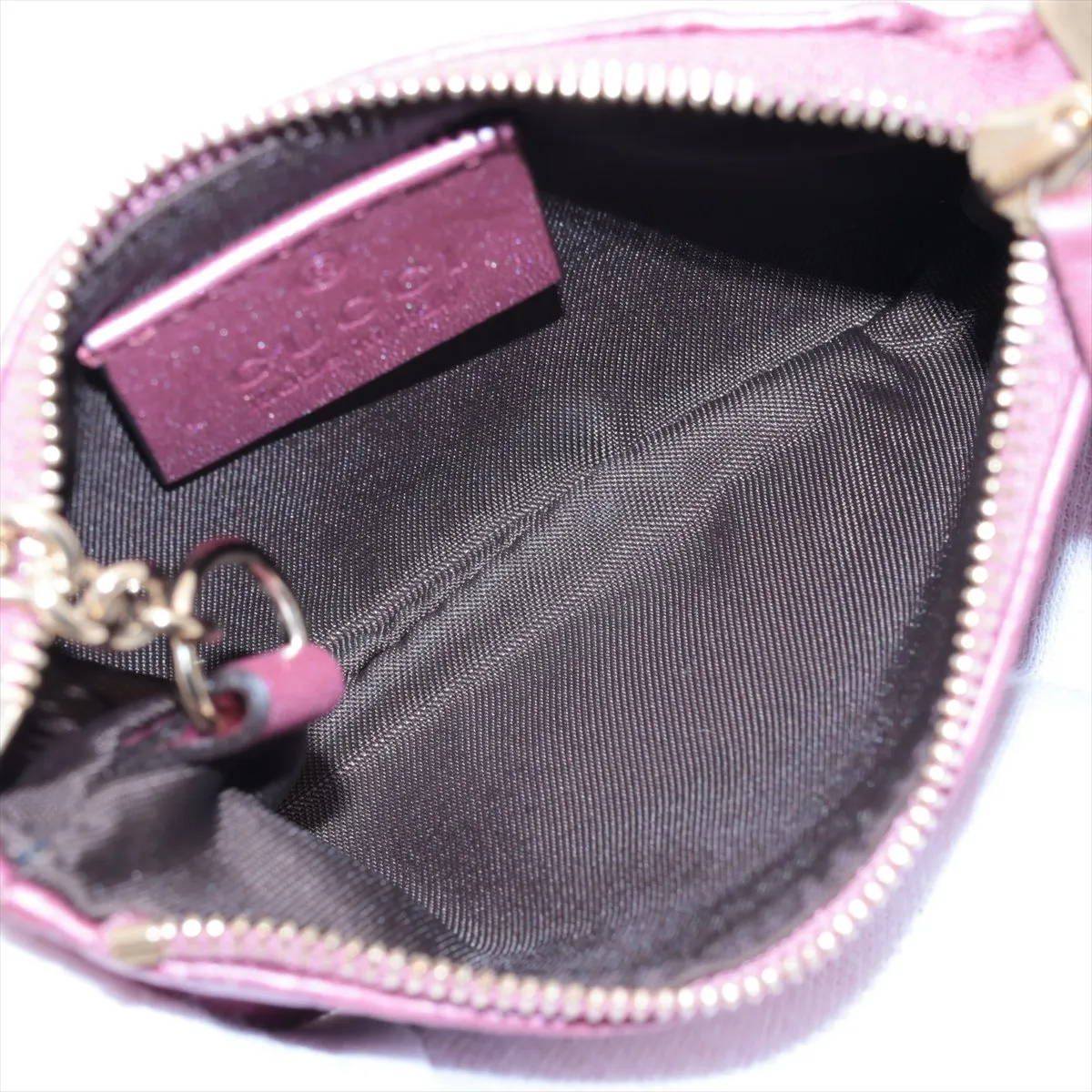 Microguccissima 233183 Leather Coin Case Pink — view 3