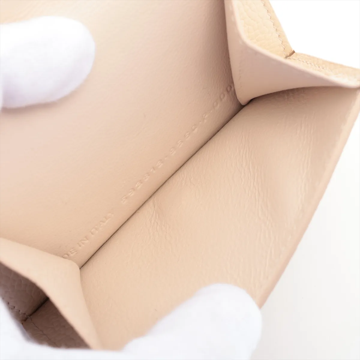 Everyday Logo 593813 Leather Compact Wallet Beige — view 7