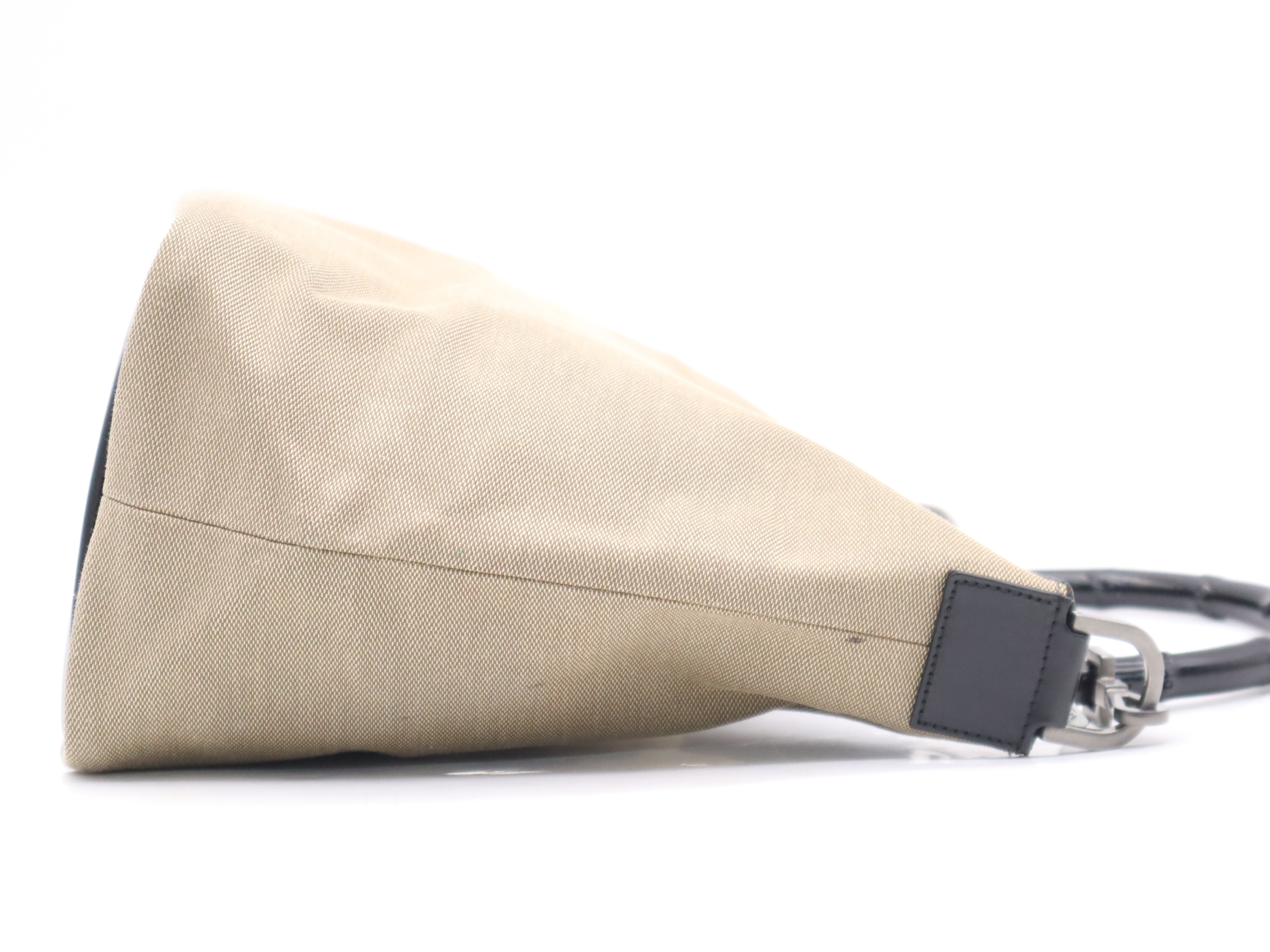 000・0531 Canvas Bamboo Beige Black Shoulder Bag — view 5
