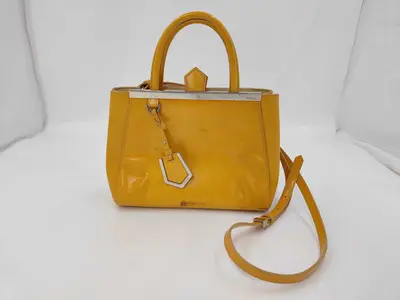 Petite Toujours 8BH253 Patent Leather Yellow Handbag