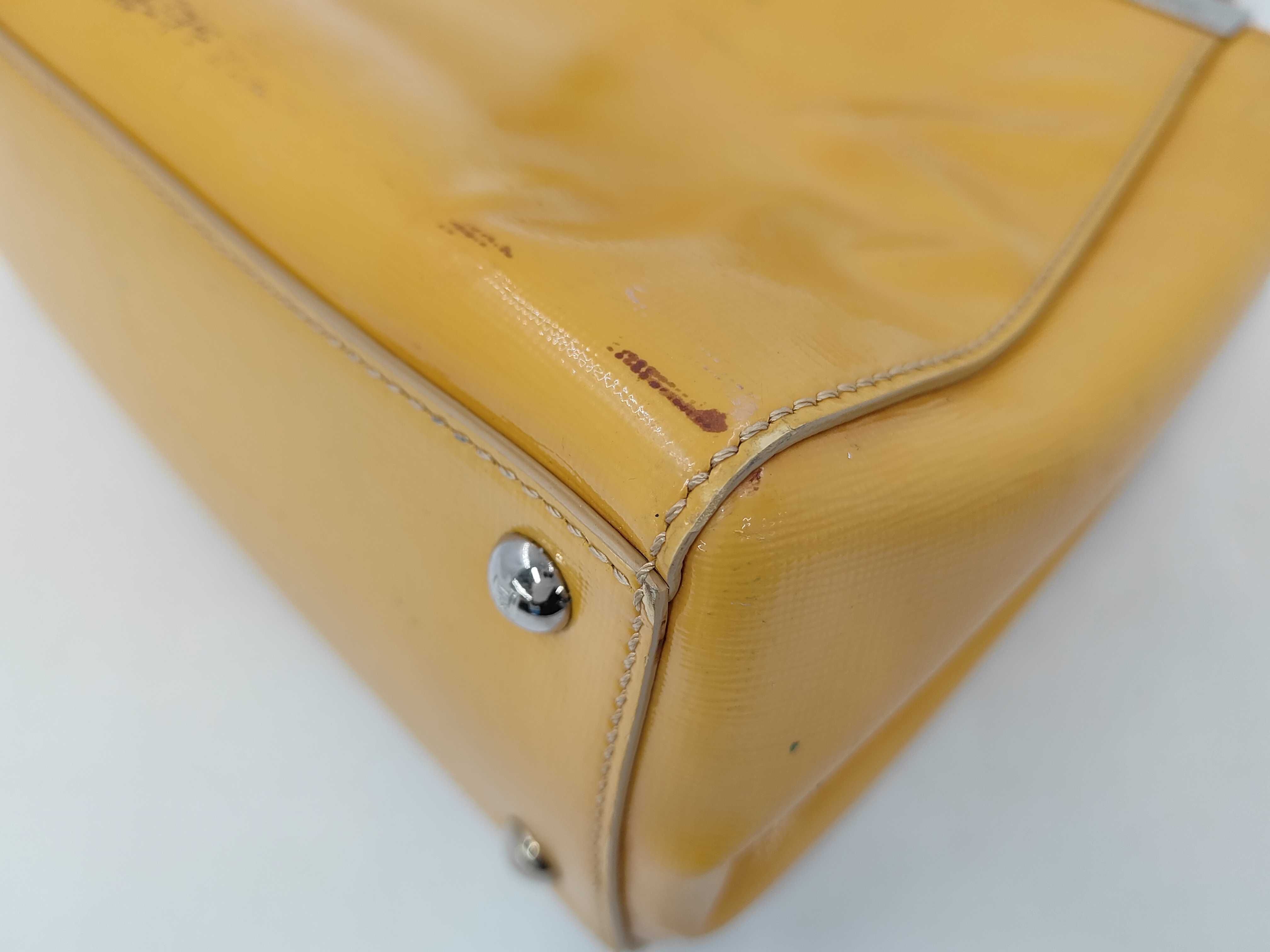 Petite Toujours 8BH253 Patent Leather Yellow Handbag — view 4