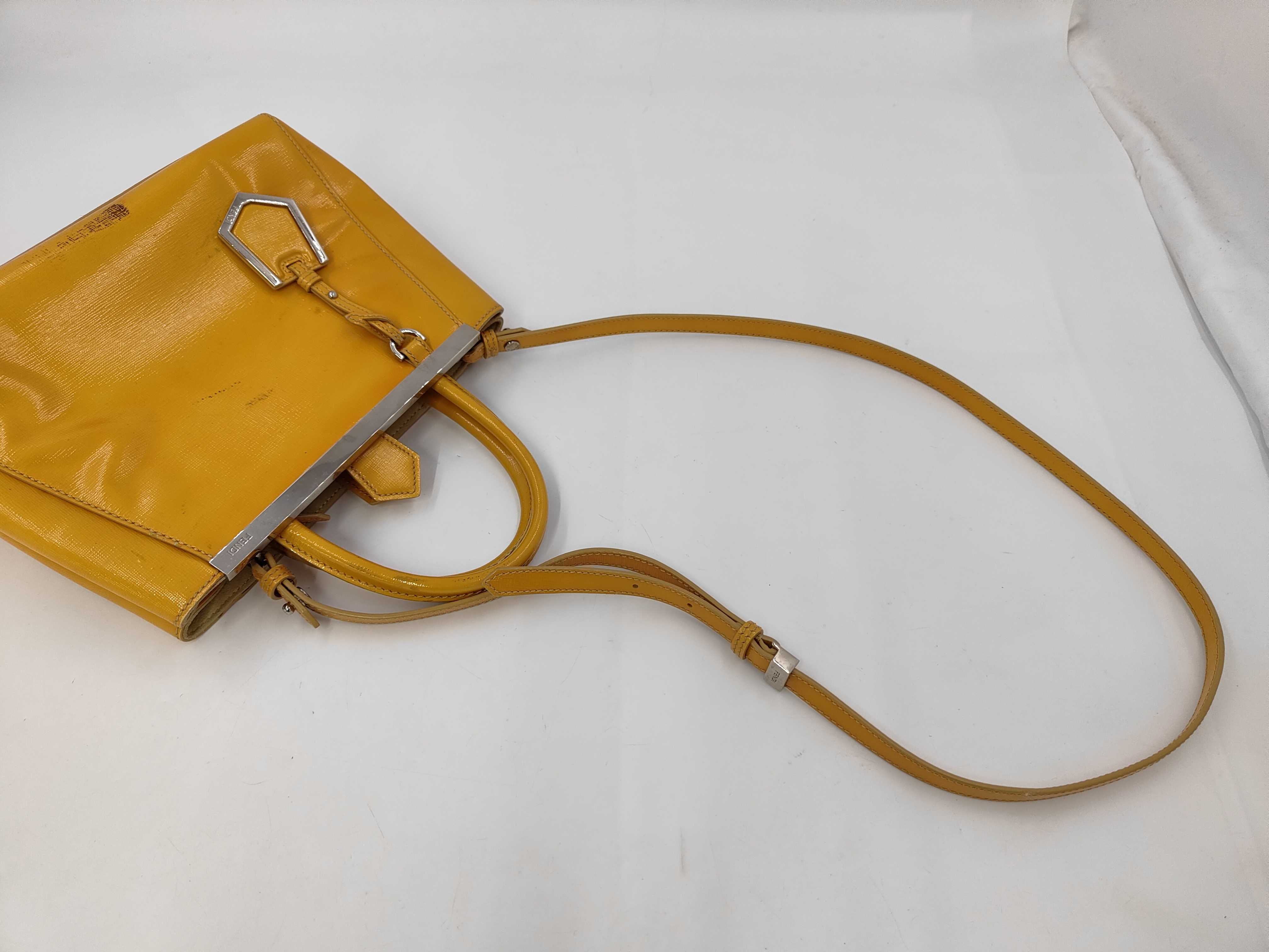 Petite Toujours 8BH253 Patent Leather Yellow Handbag — view 5