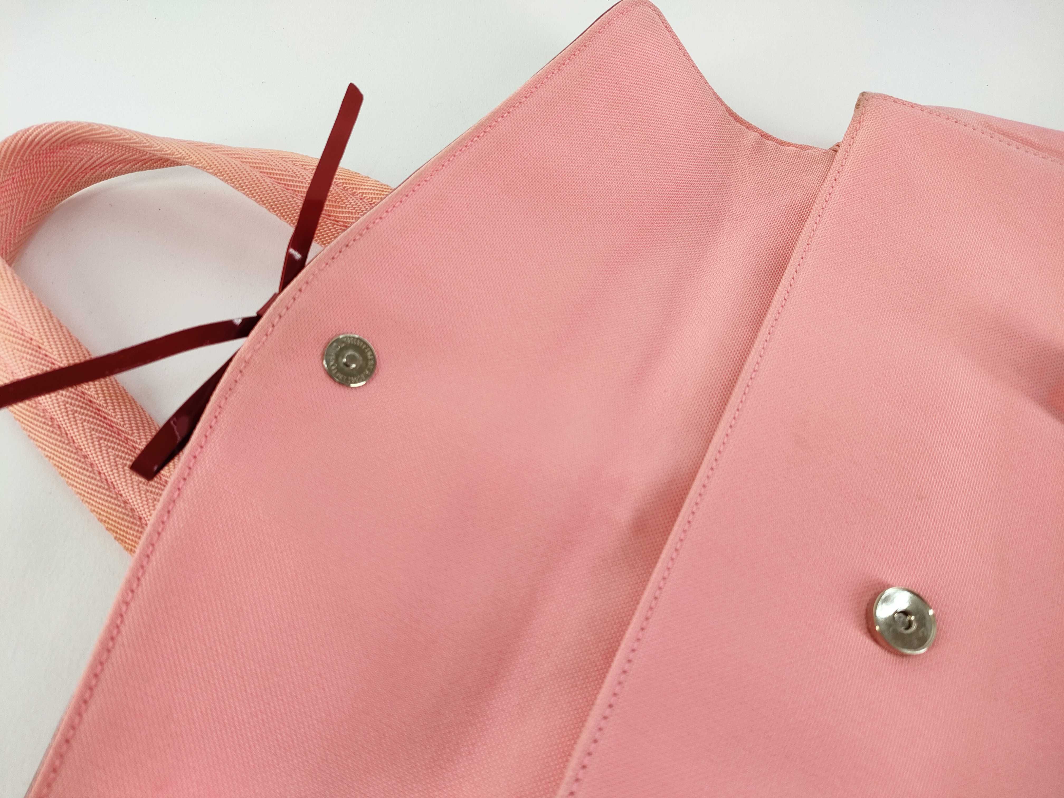 Vintage B9929 Triangle Logo Ribbon Canvas Pink Tote Bag with Guarantee Card — view 9