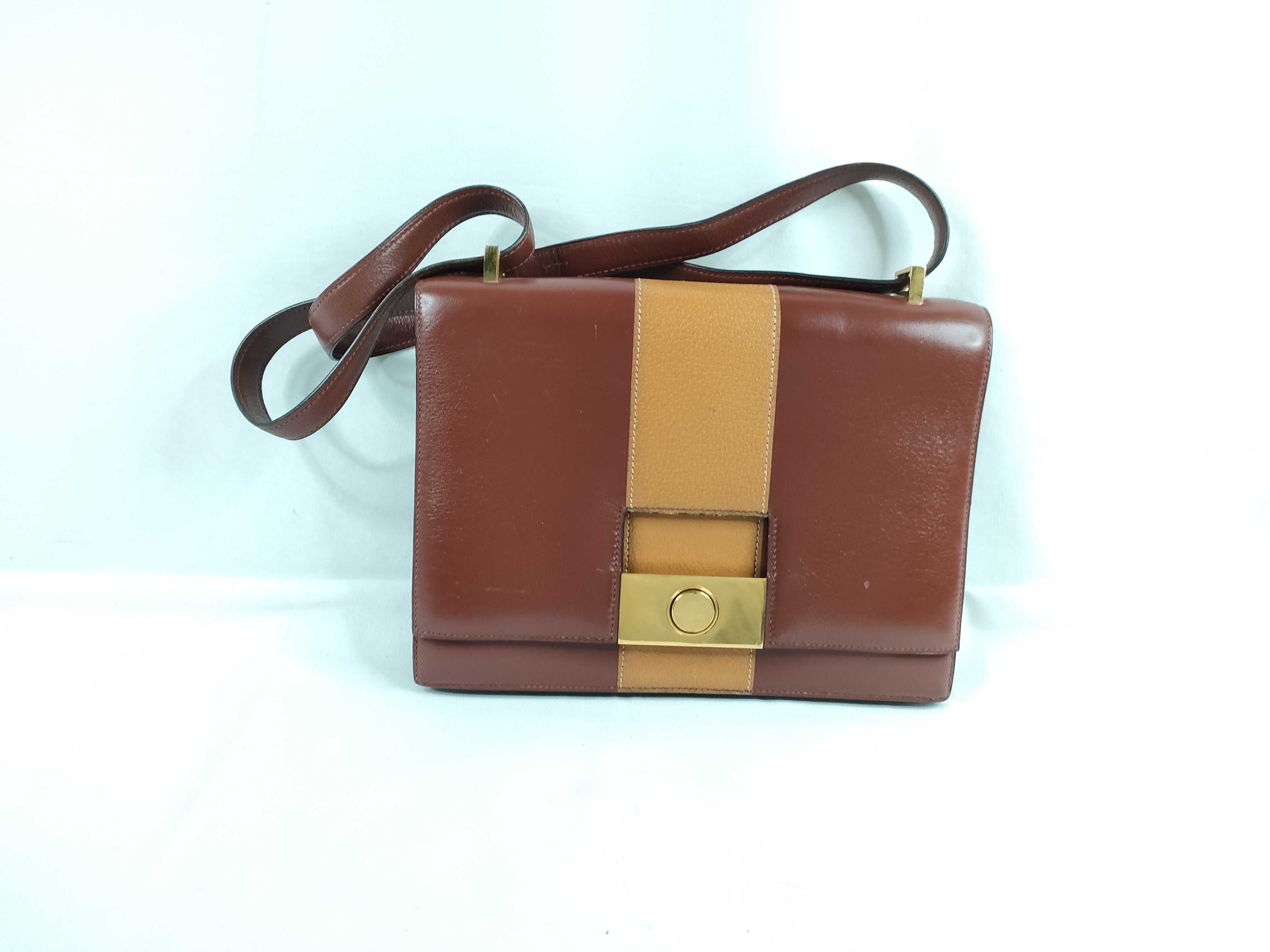 Vintage Shoulder Bag, B Stamp, Brown