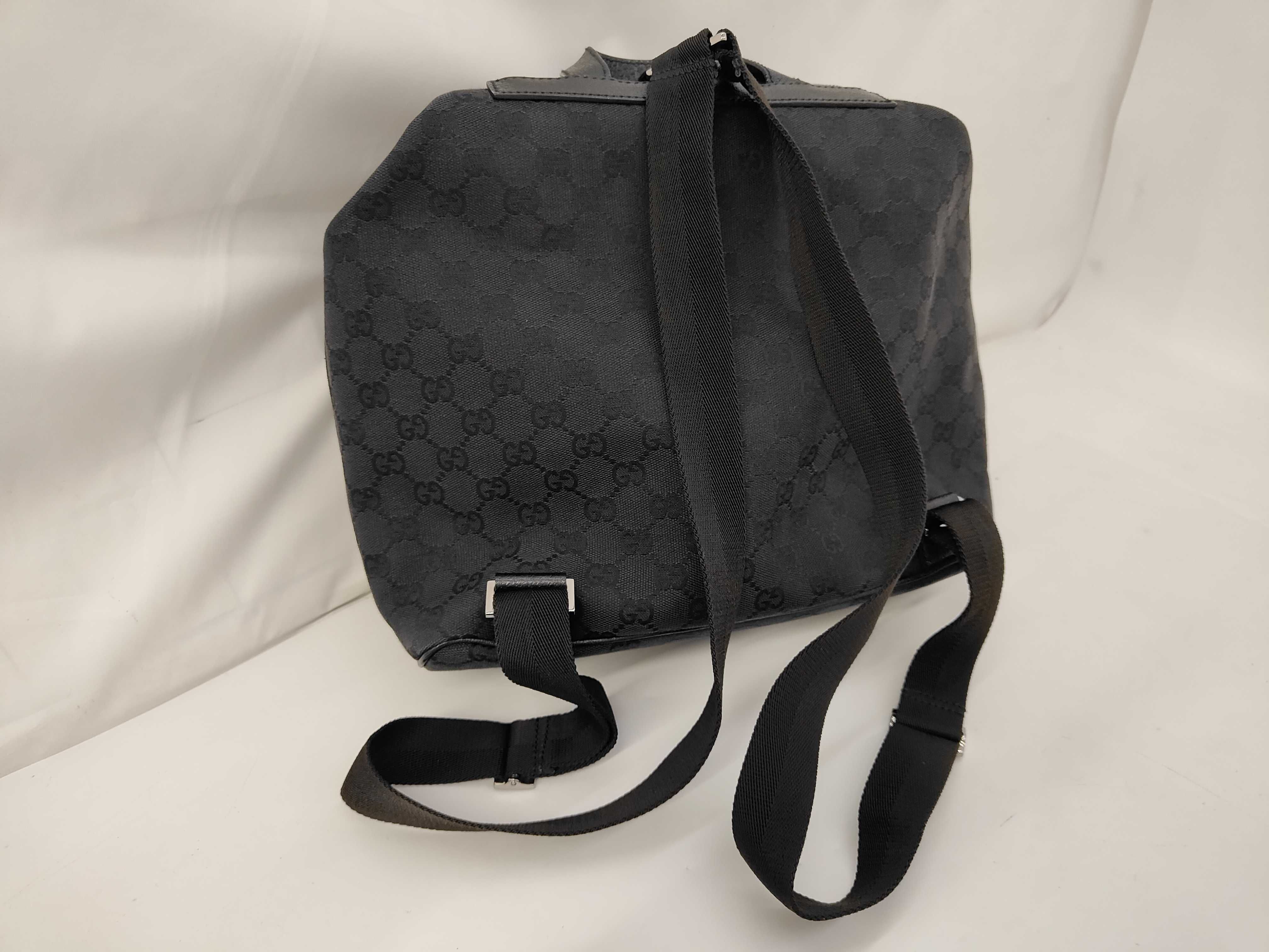 GG Canvas Backpack, Black — view 5