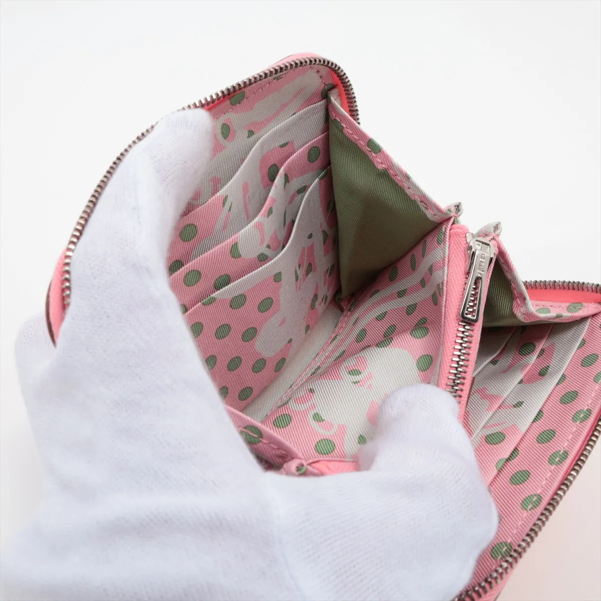 Azap Compact Silk In Veau Epsom Compact Wallet Rose Confetti Silver Hardware D:2019 — view 4