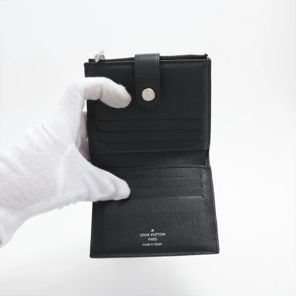 Damier Graphite Multiport Cartes N60451 CA0271 Black Compact Wallet — view 3