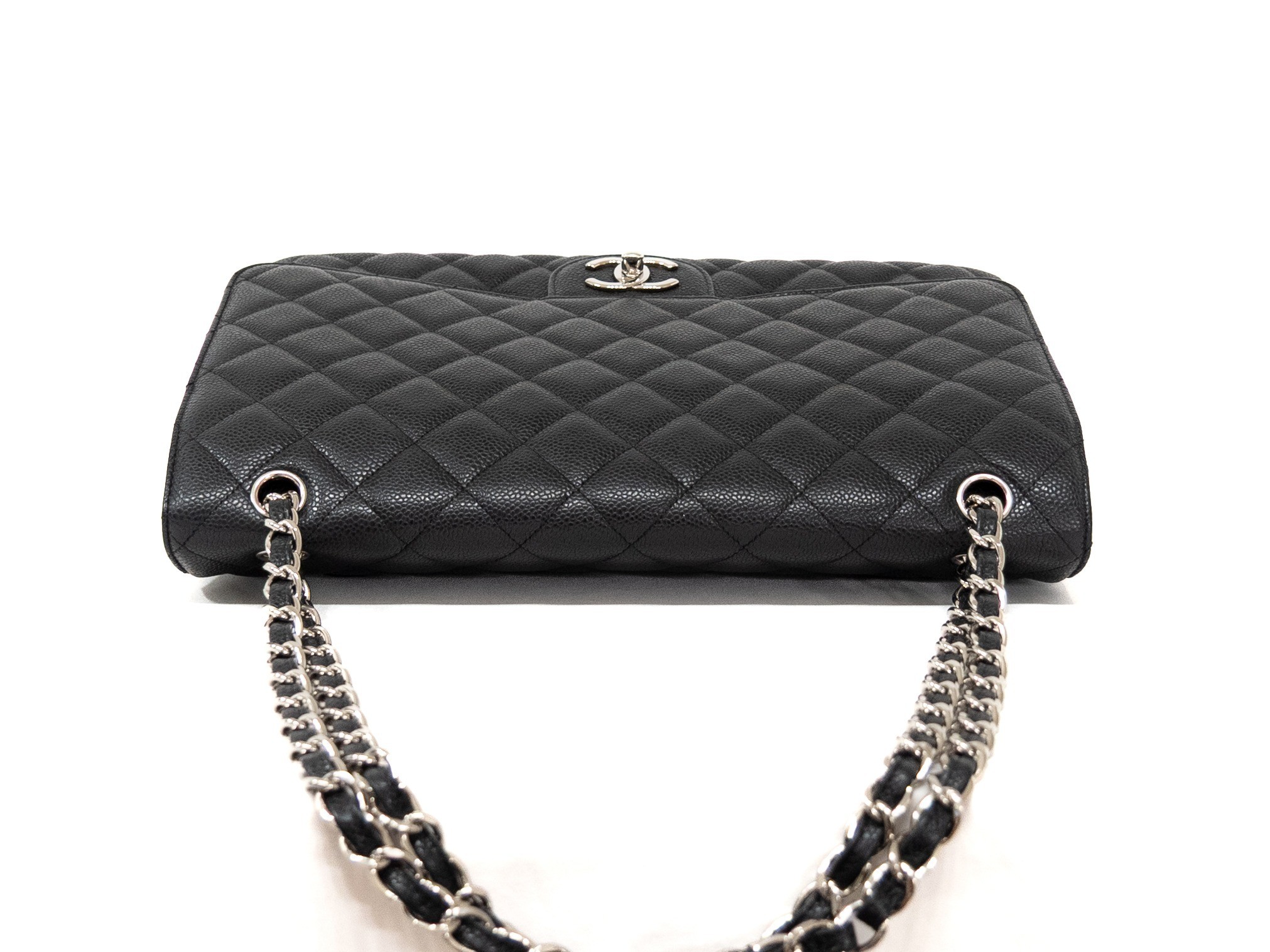 Large Matelassé bag, double flap, double chain, seal card — view 3