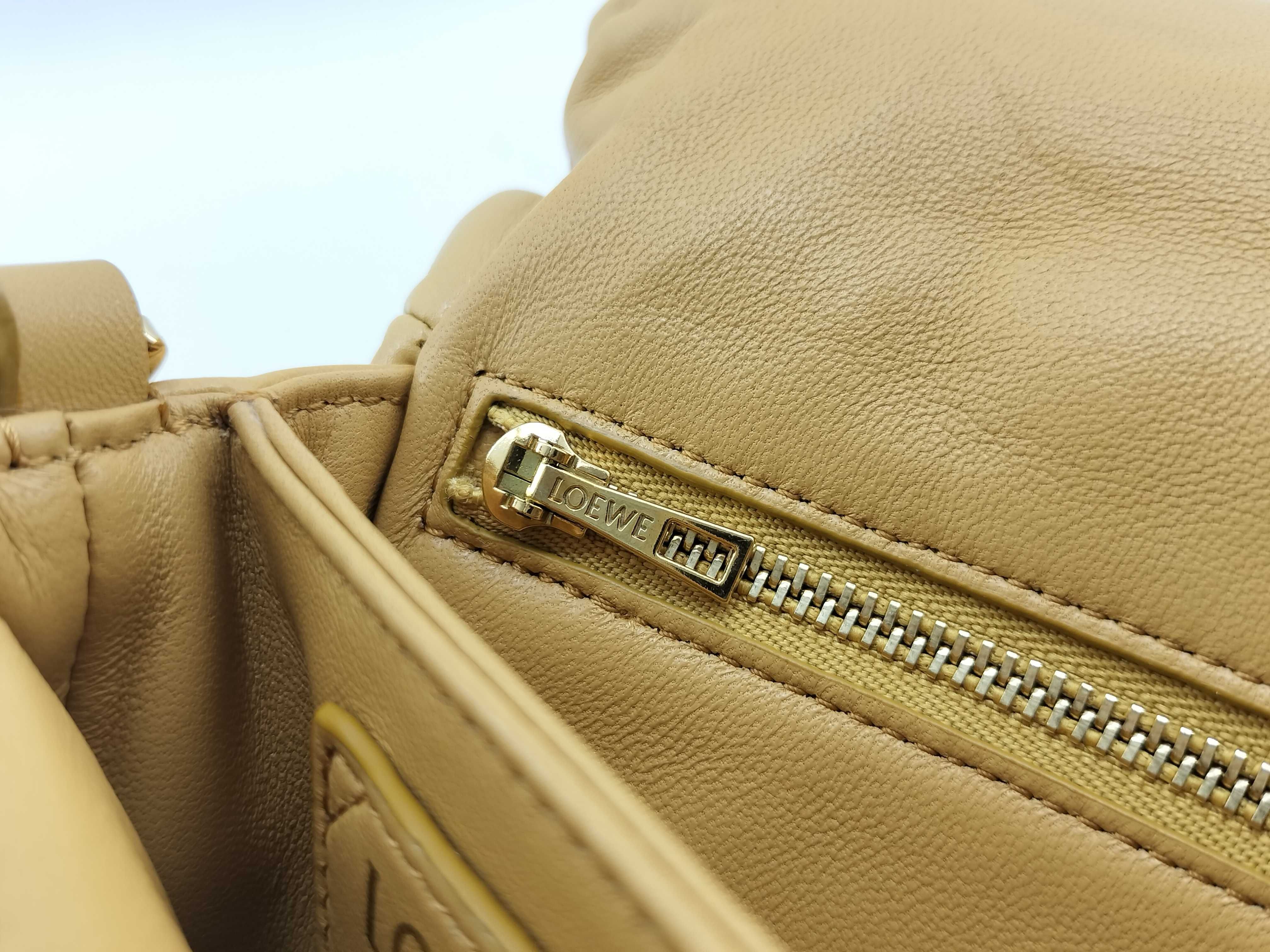 Goya Anagram Puffer Chain Shoulder Bag, Camel, Size 45 — view 12