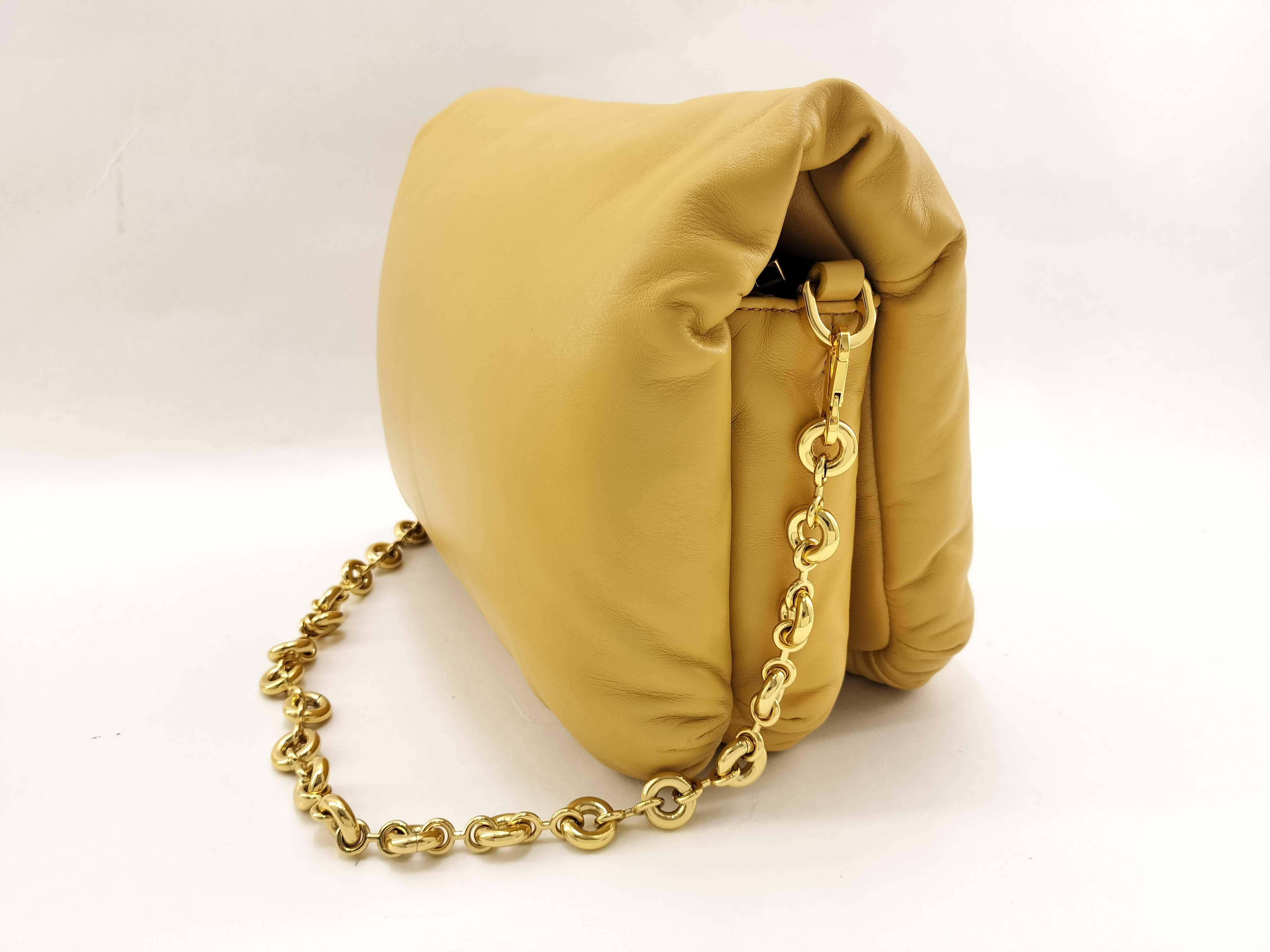 Goya Anagram Puffer Chain Shoulder Bag, Camel, Size 45 — view 7