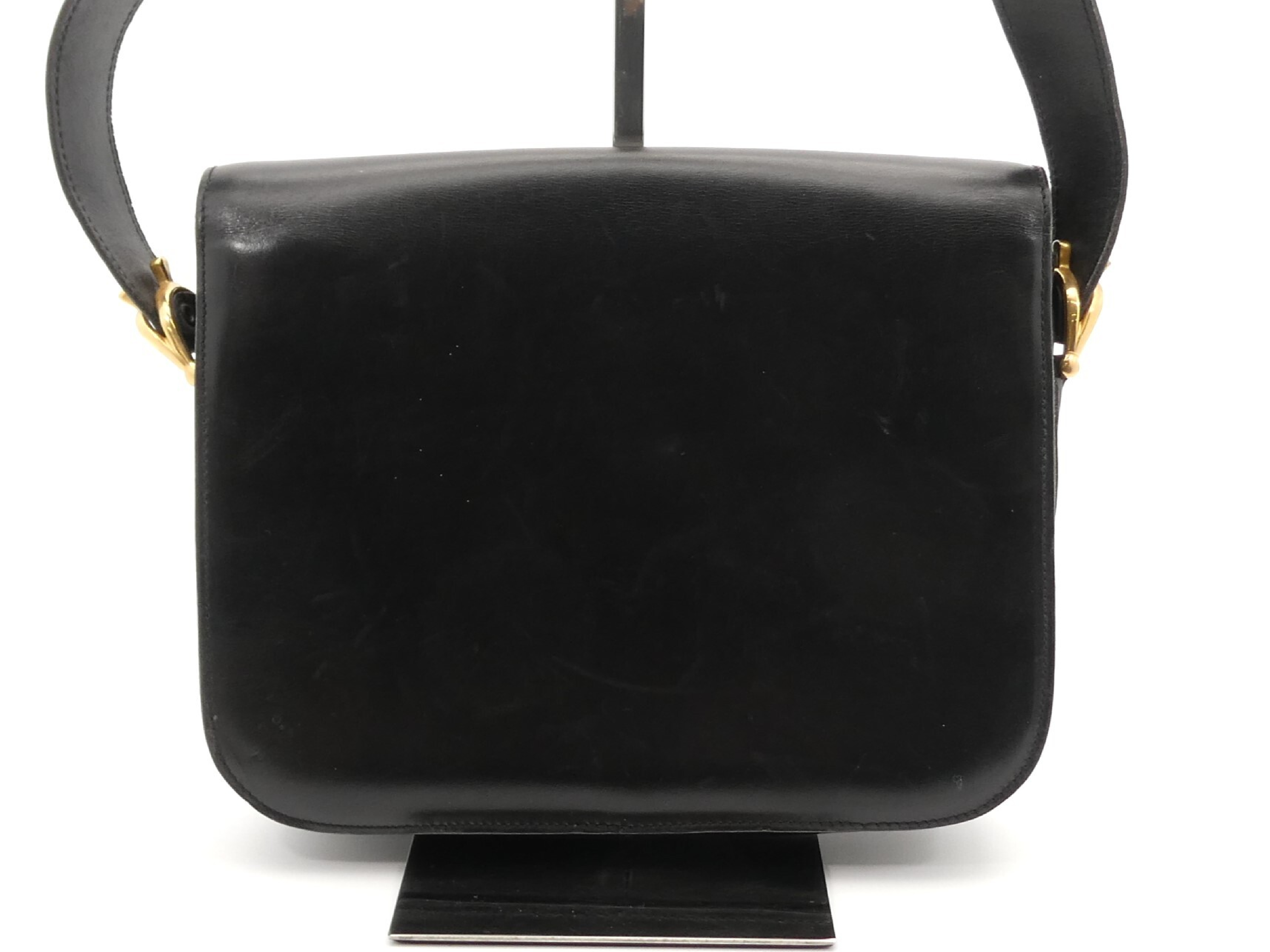 leather shoulder bag with carriage hardware — view 2