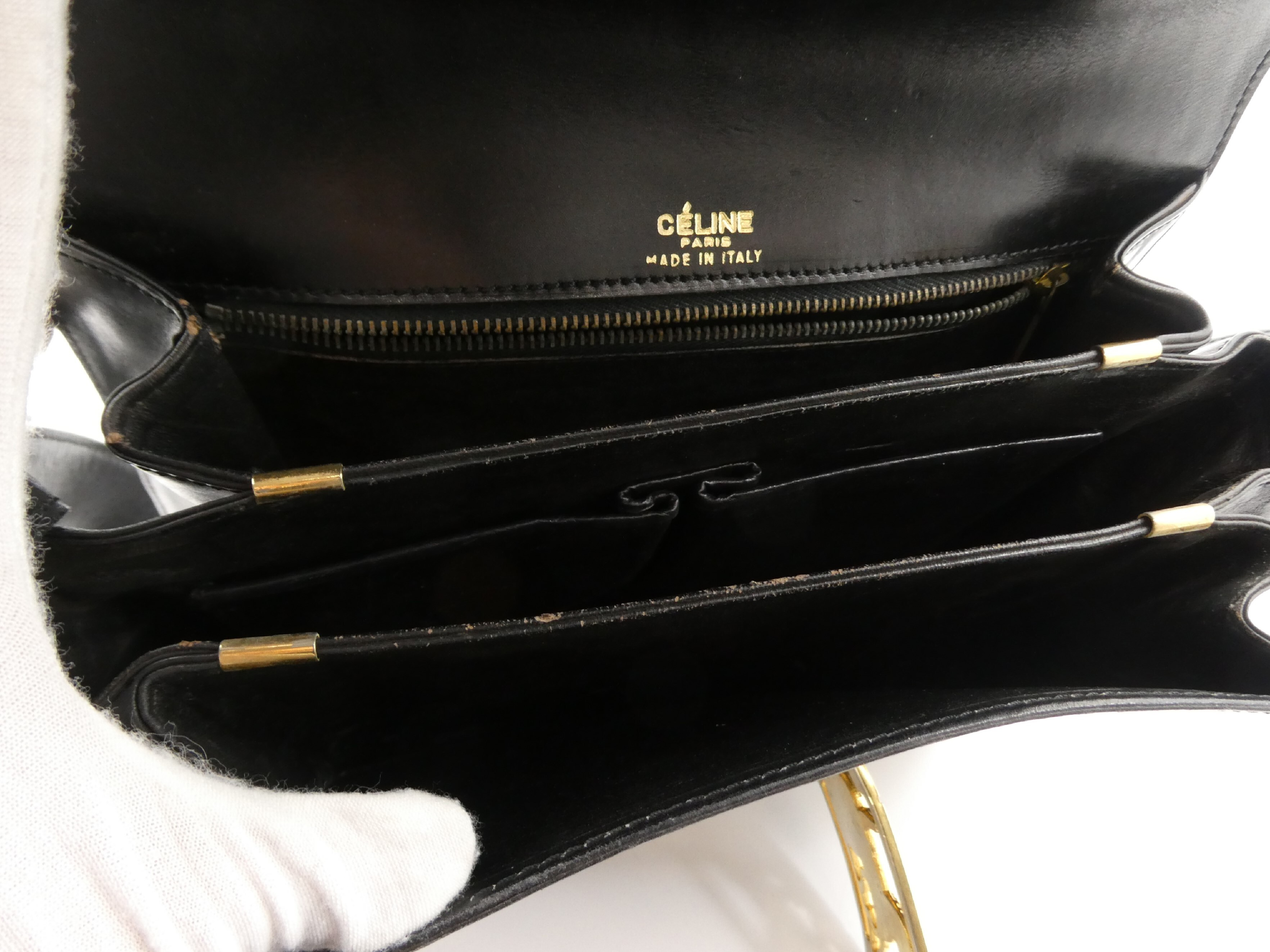 leather shoulder bag with carriage hardware — view 7