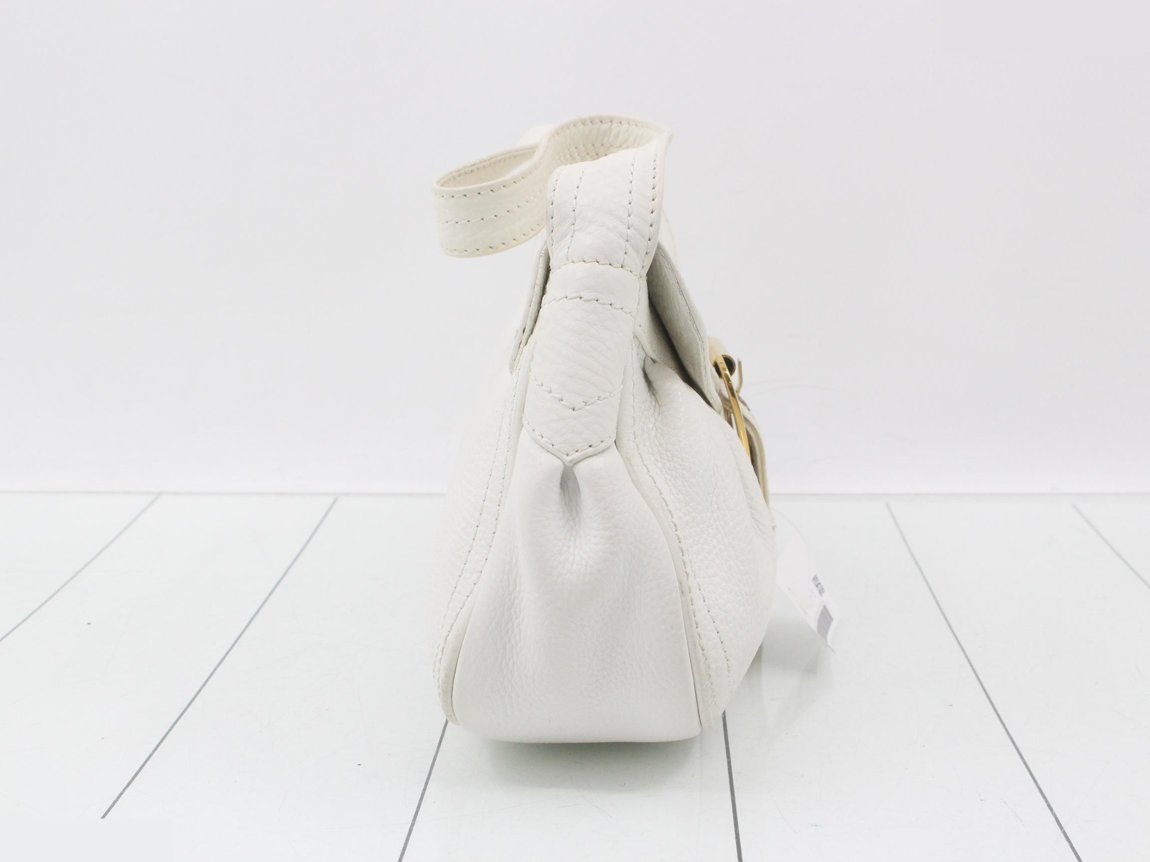 Leather one-shoulder bag, white — view 4