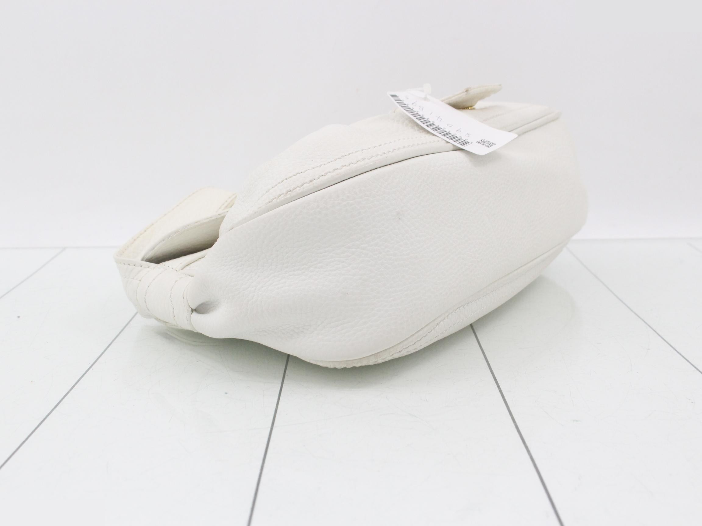 Leather one-shoulder bag, white — view 5