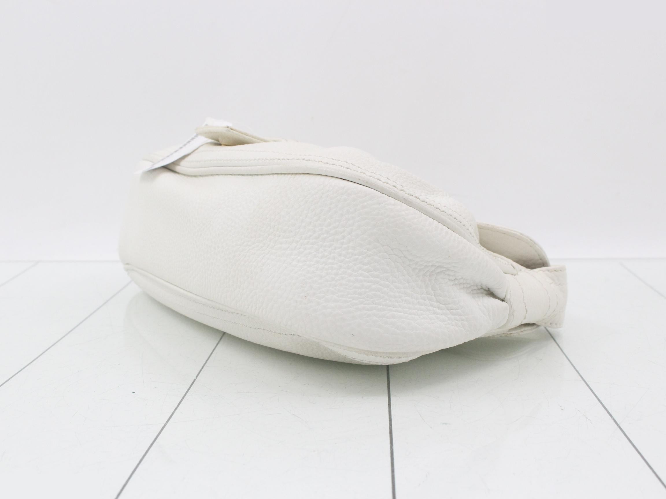 Leather one-shoulder bag, white — view 6