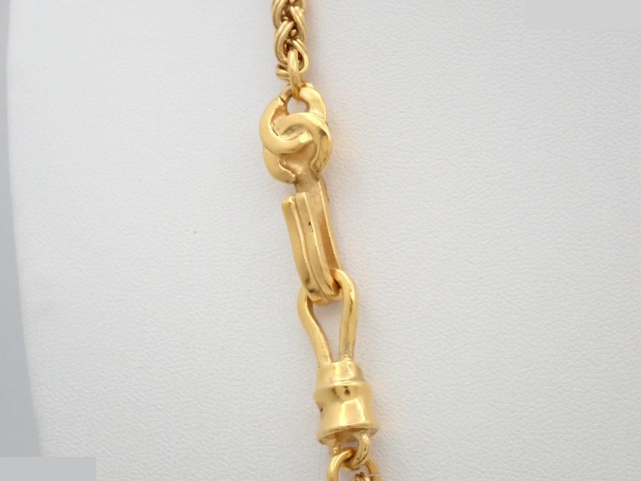 95A Center Coco Cross Green Stone Necklace, Chain approx. 86cm — view 2