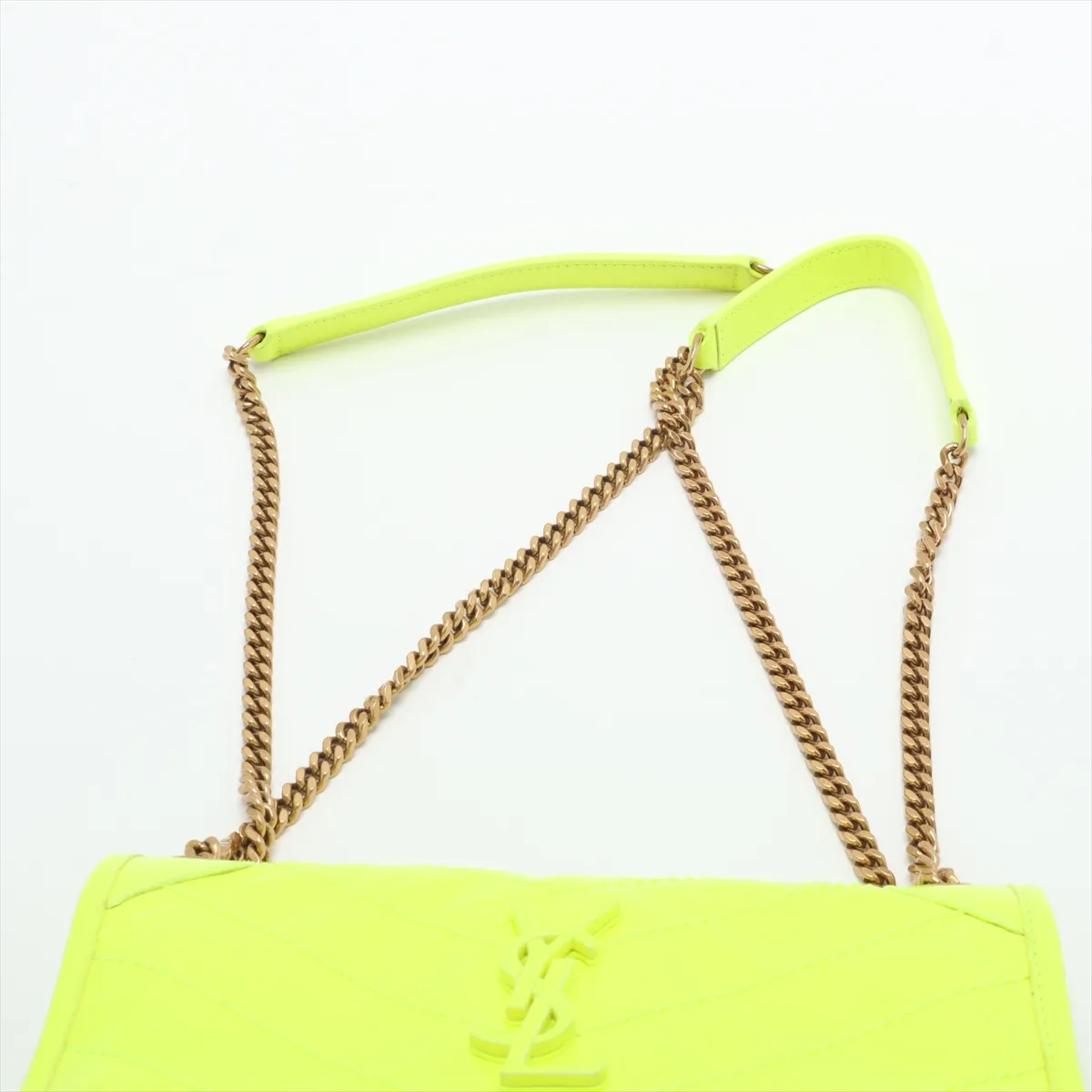 Niki Baby Leather Chain Shoulder Bag, Yellow, 633160 — view 6