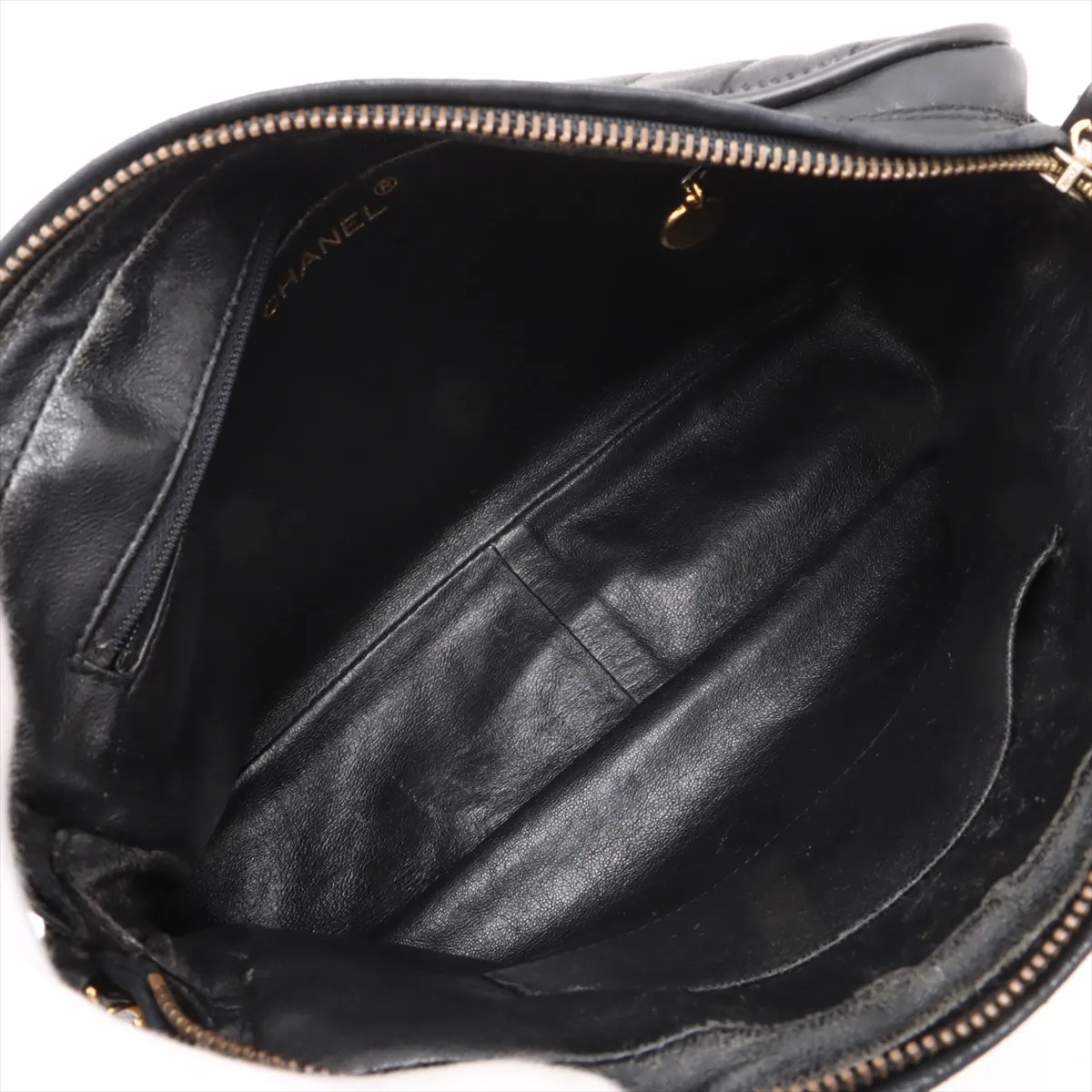 bias stitch lambskin chain shoulder bag fringe black gold hardware 2321211 2nd series — view 6