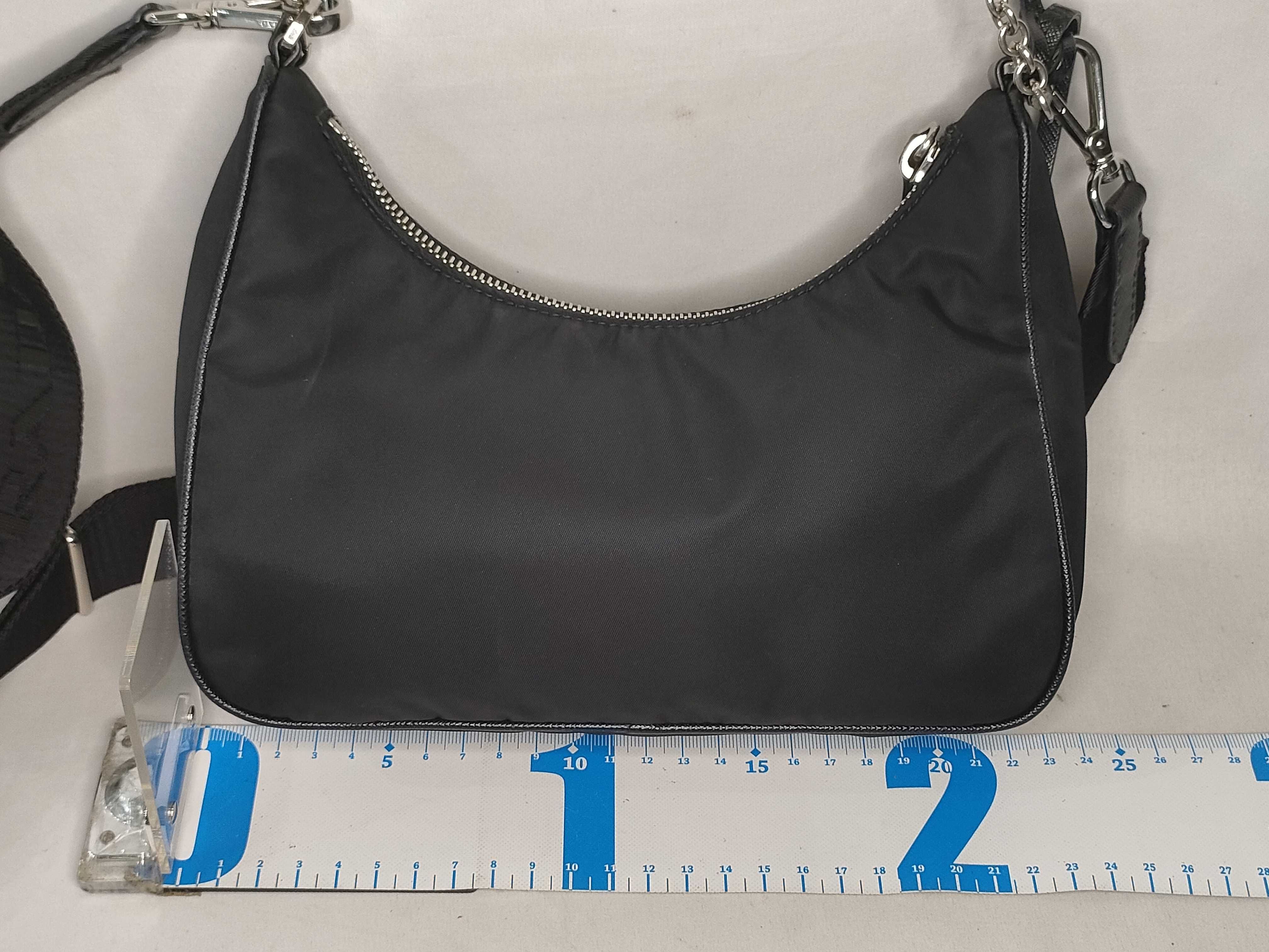 Nylon Prada Nylon x Leather Saffiano Shoulder Bag Handbag — view 2
