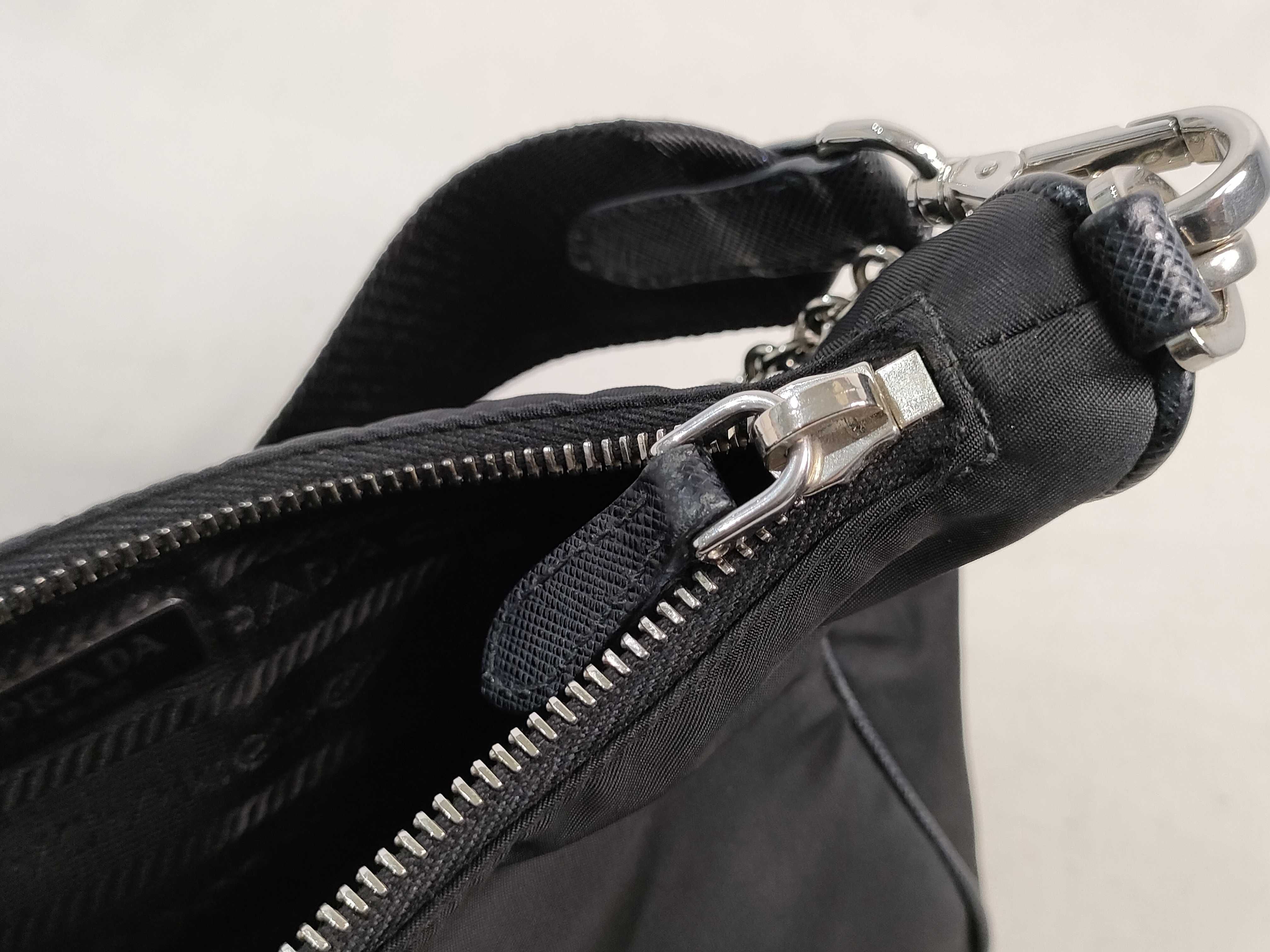 Nylon Prada Nylon x Leather Saffiano Shoulder Bag Handbag — view 13