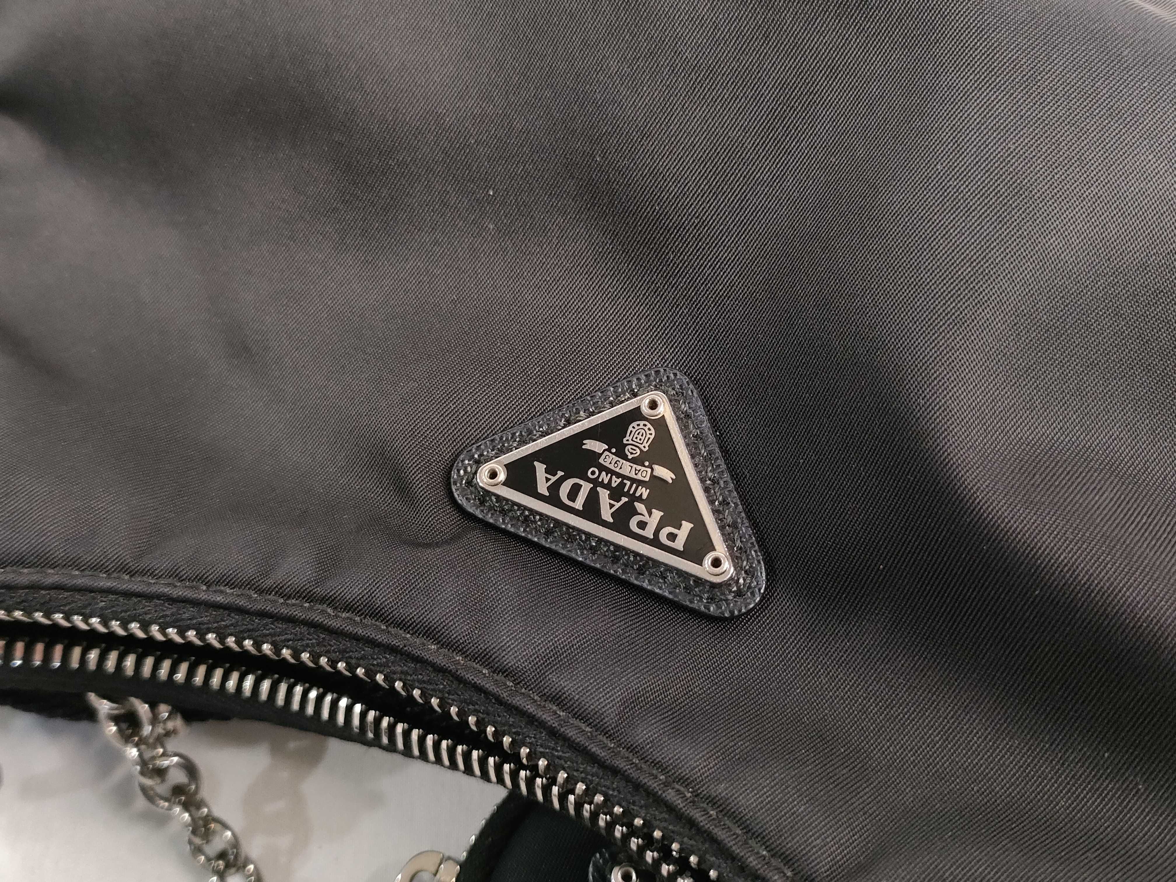 Nylon Prada Nylon x Leather Saffiano Shoulder Bag Handbag — view 14