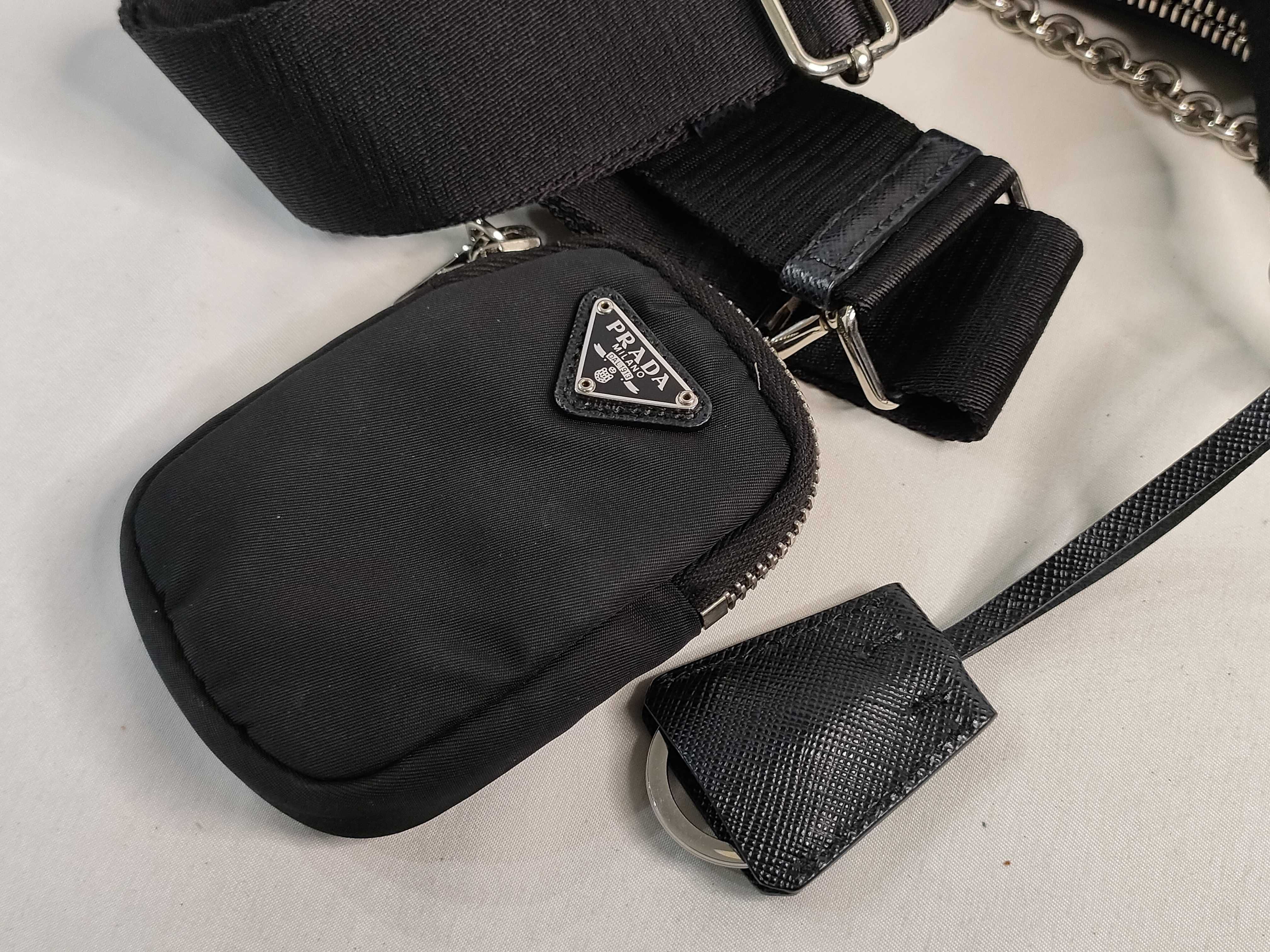 Nylon Prada Nylon x Leather Saffiano Shoulder Bag Handbag — view 15