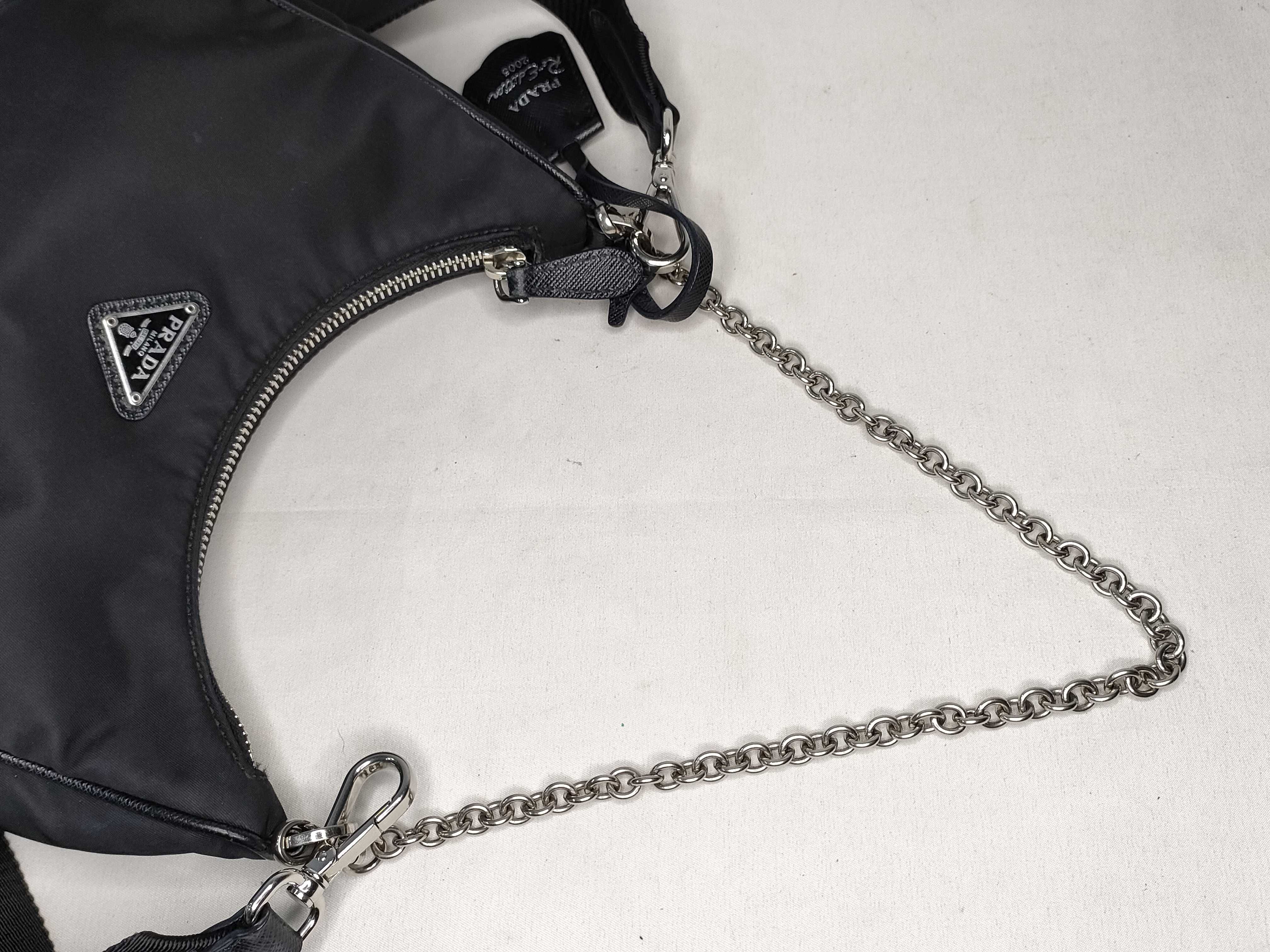 Nylon Prada Nylon x Leather Saffiano Shoulder Bag Handbag — view 3