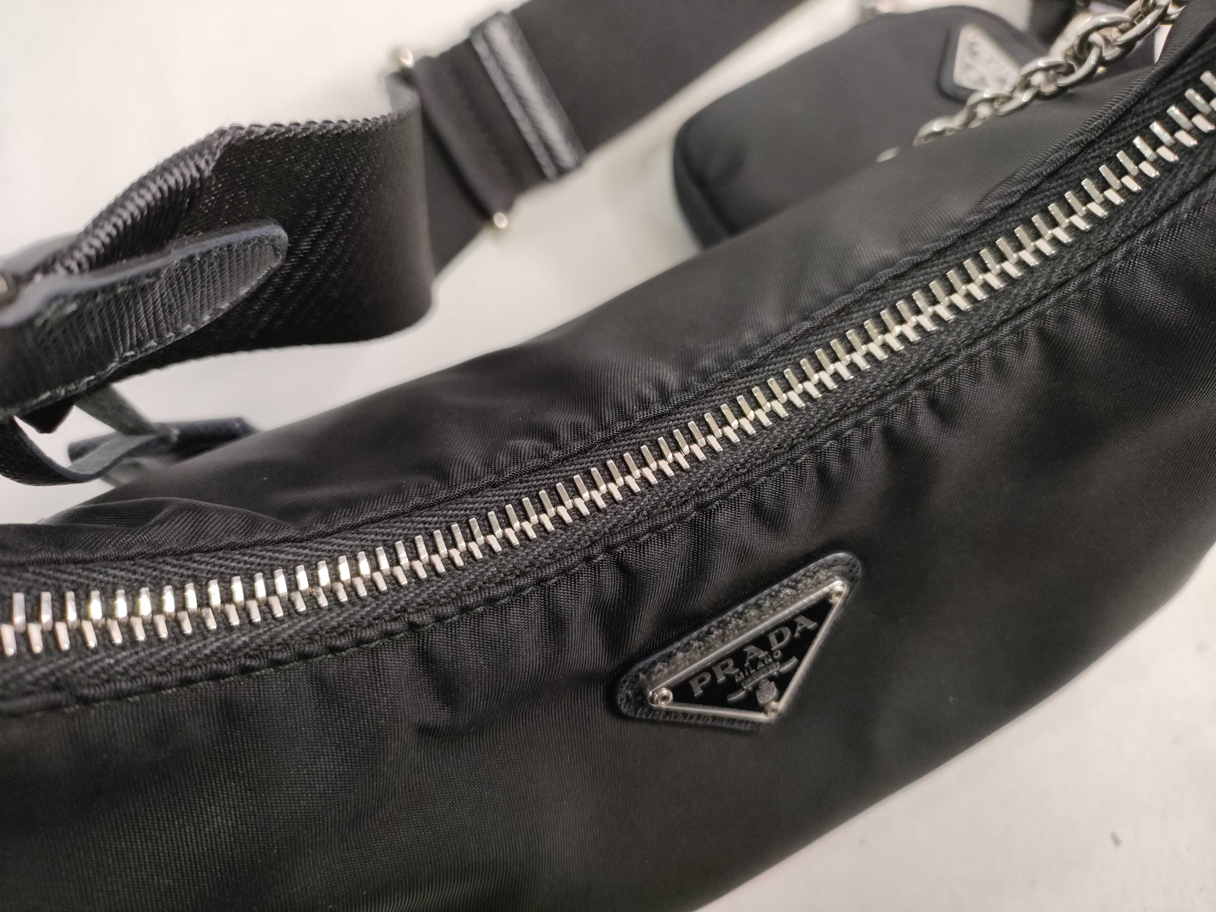 Nylon Prada Nylon x Leather Saffiano Shoulder Bag Handbag — view 9