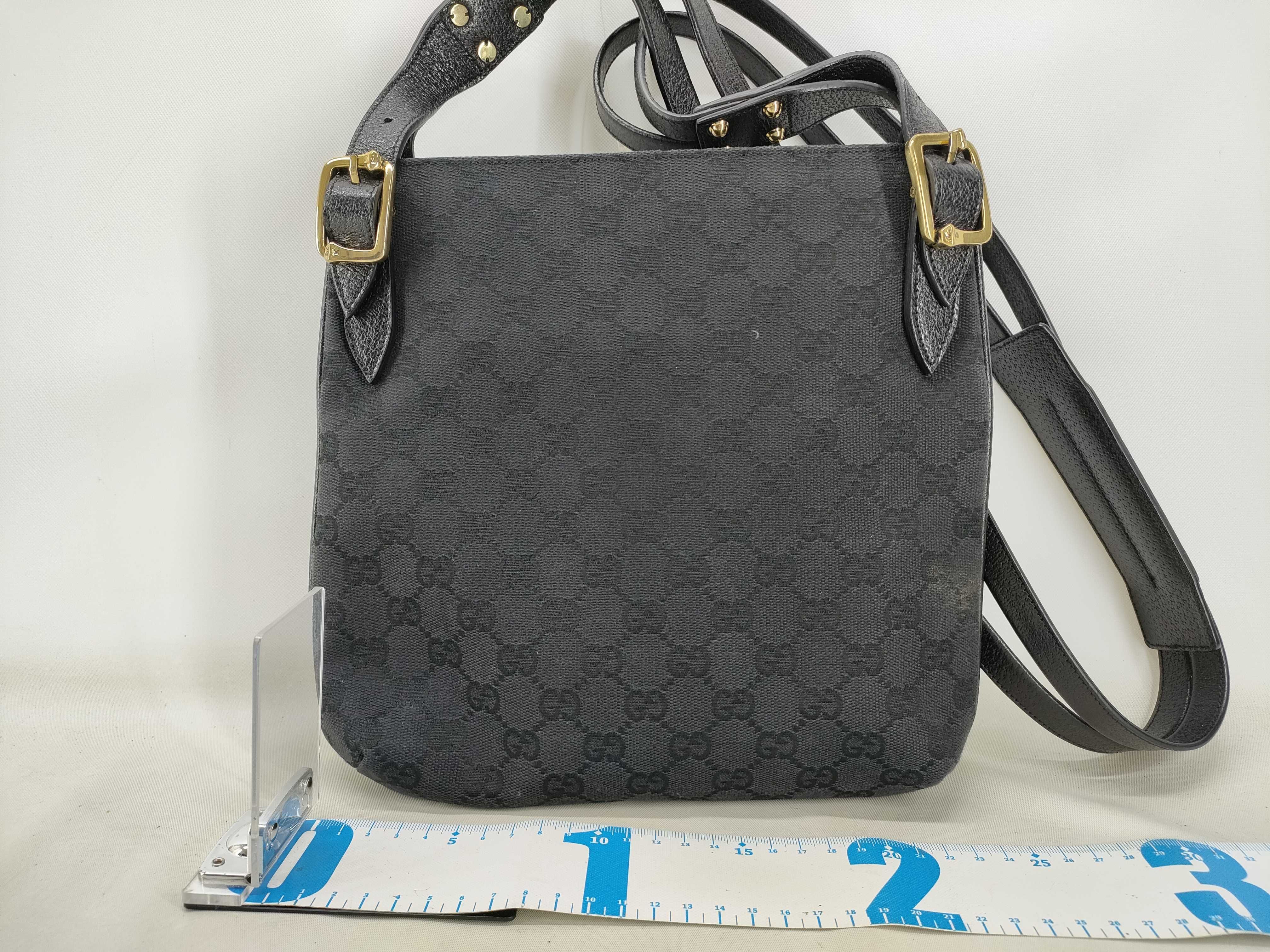 GG Canvas Shoulder Bag (Black & Gold) — view 2