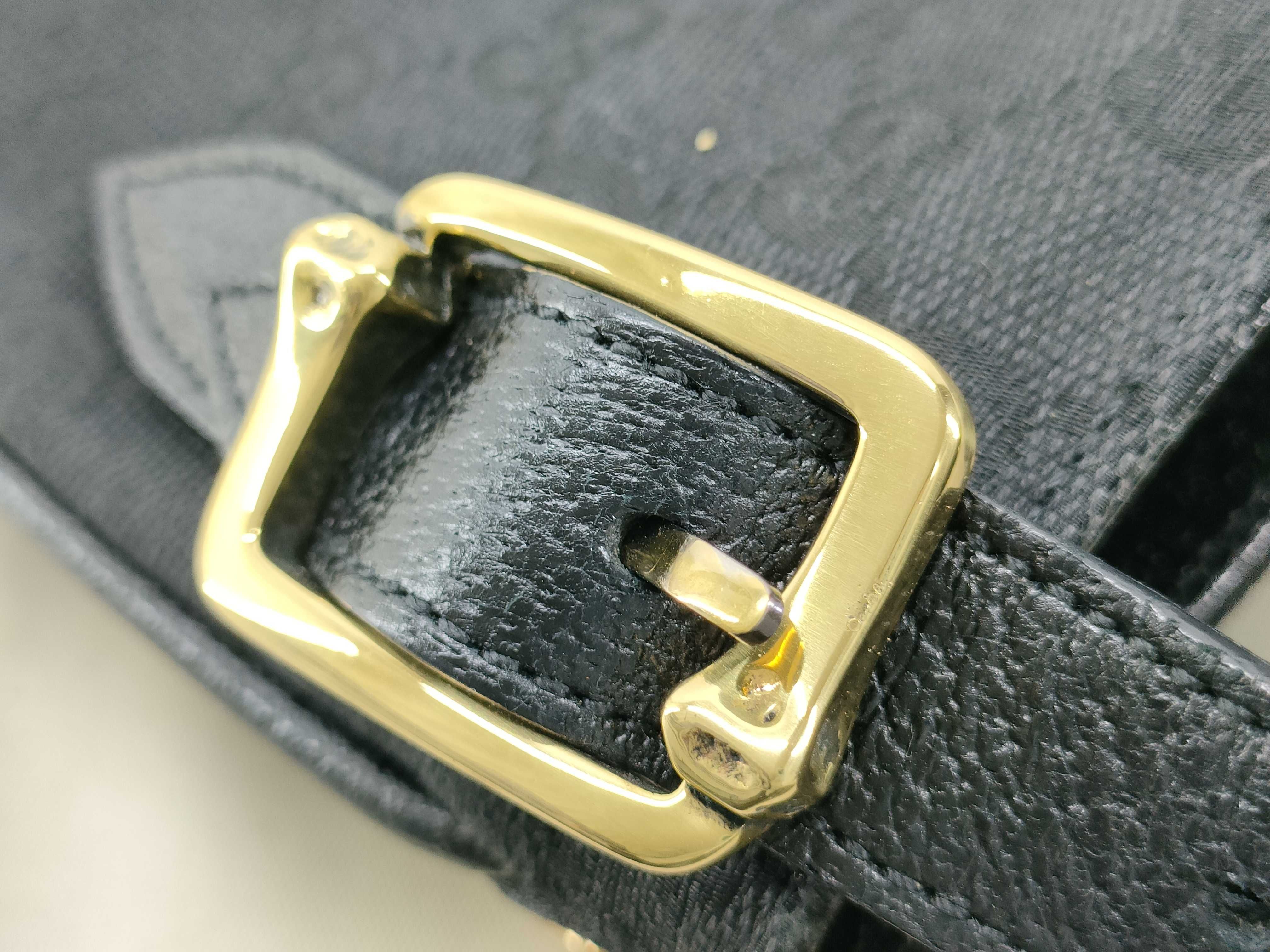 GG Canvas Shoulder Bag (Black & Gold) — view 13
