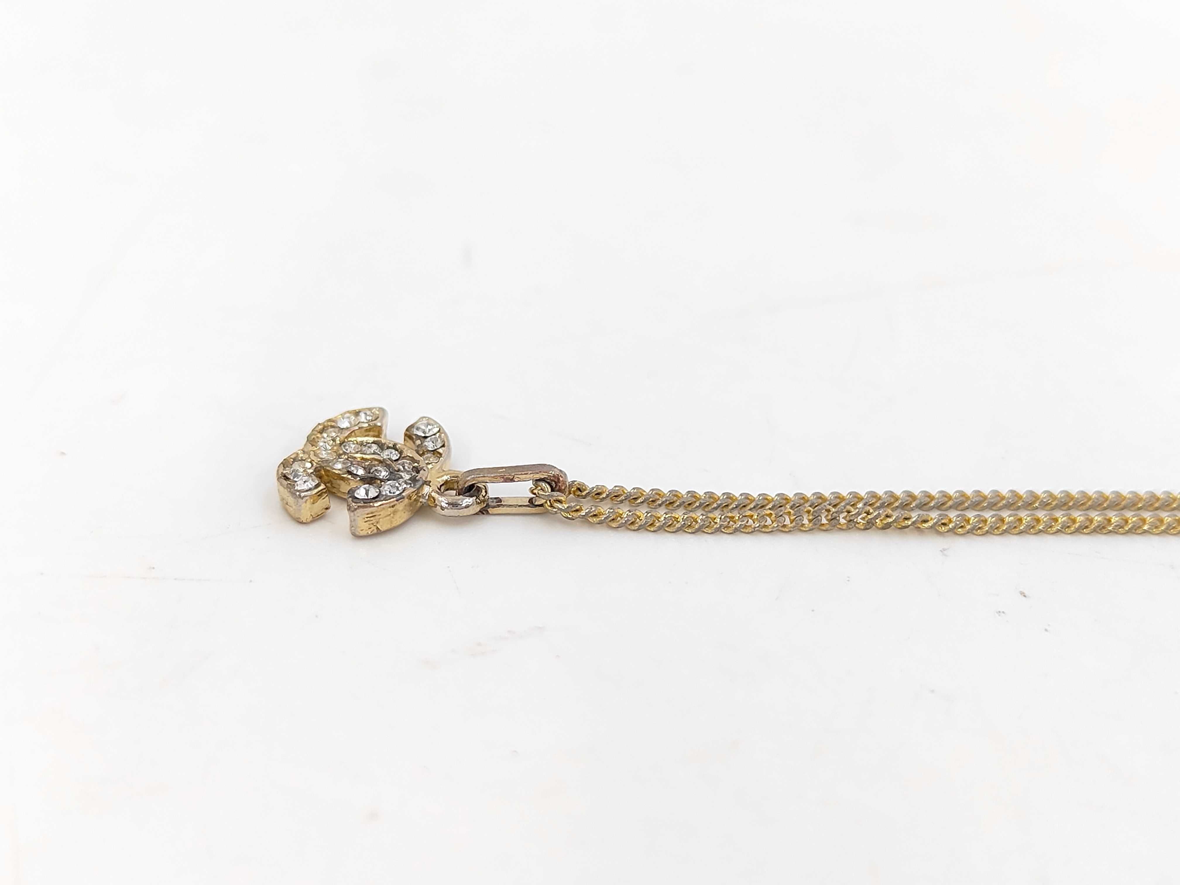 Coco Mark Rhinestone Gold Necklace — view 2
