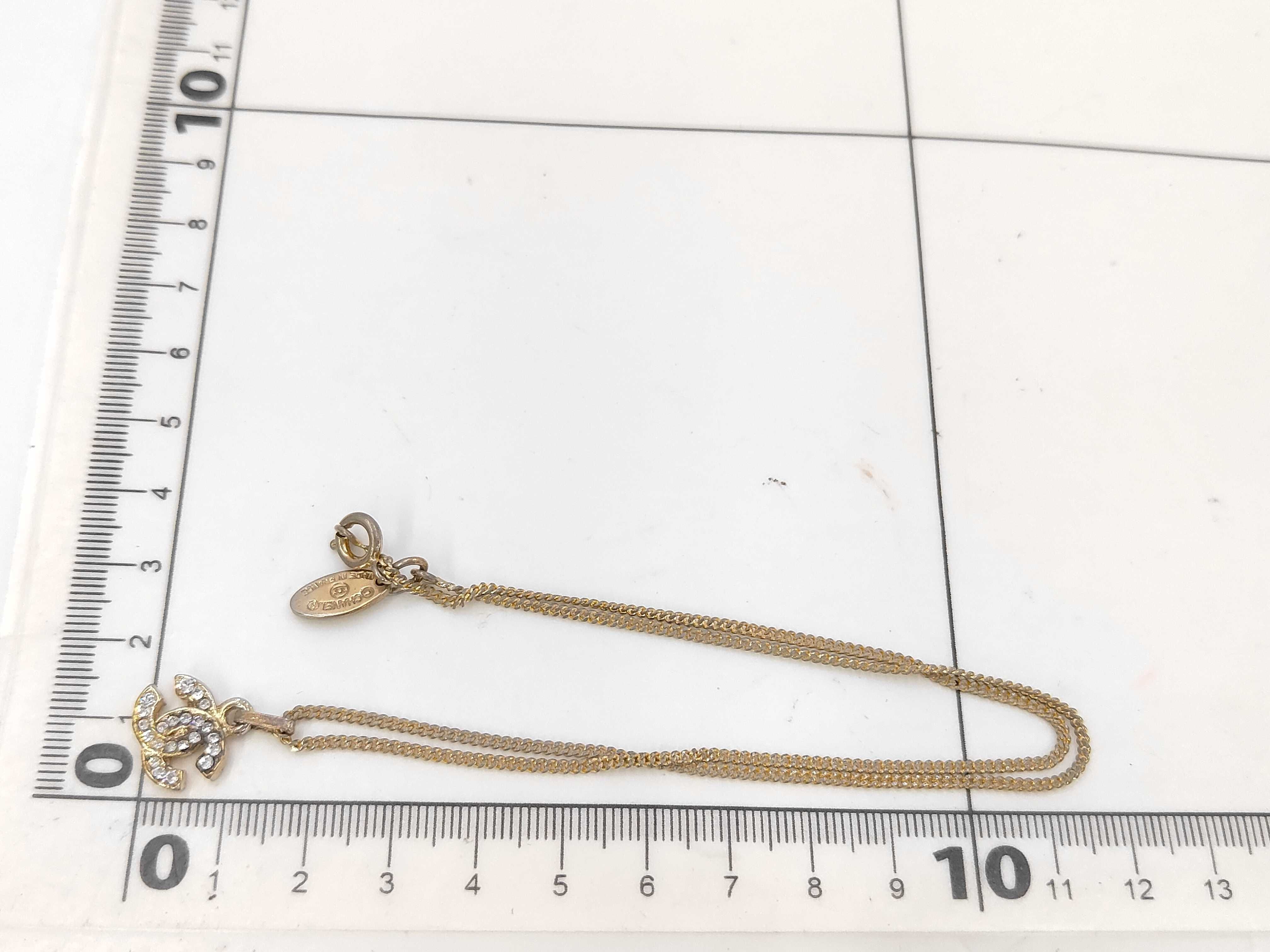 Coco Mark Rhinestone Gold Necklace — view 7
