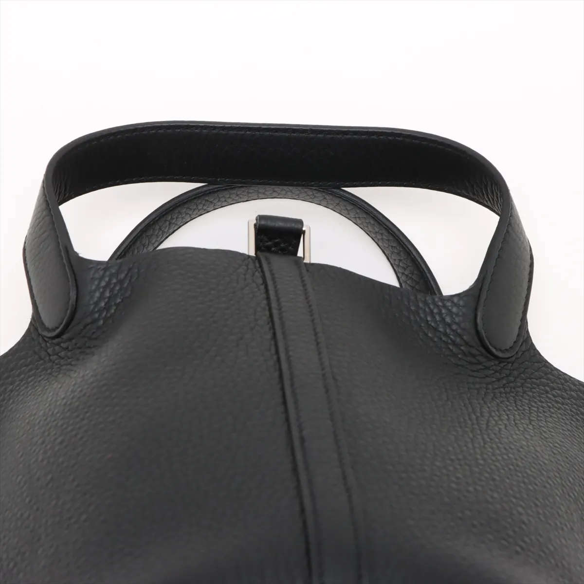 [Individually wrapped] Hermes Picotan Lock 18 PM Taurillon Clemence Black Silver Hardware K:2025 — view 6