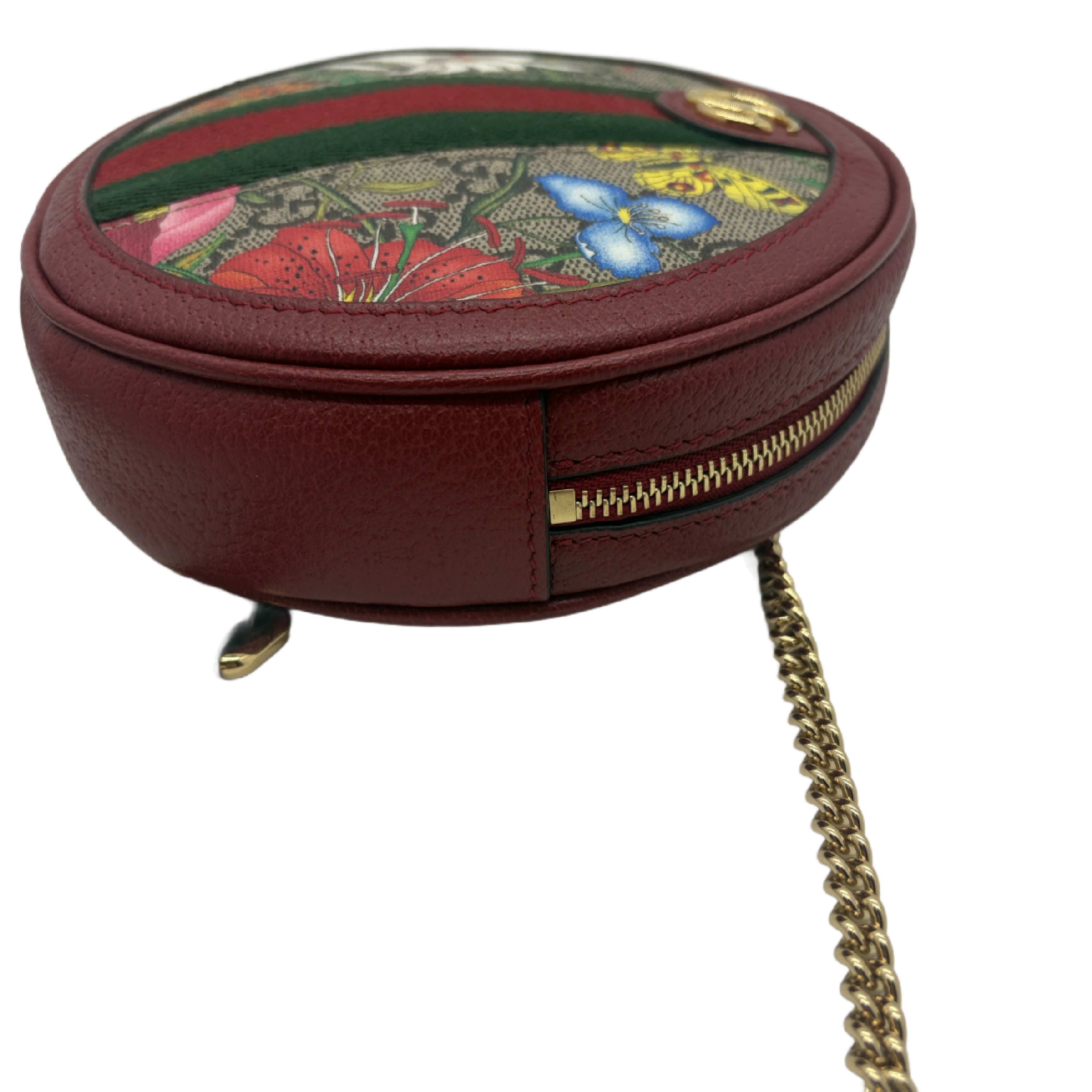 Ophidia GG Supreme Flora Print Sherry Line Round Shoulder Bag — view 5