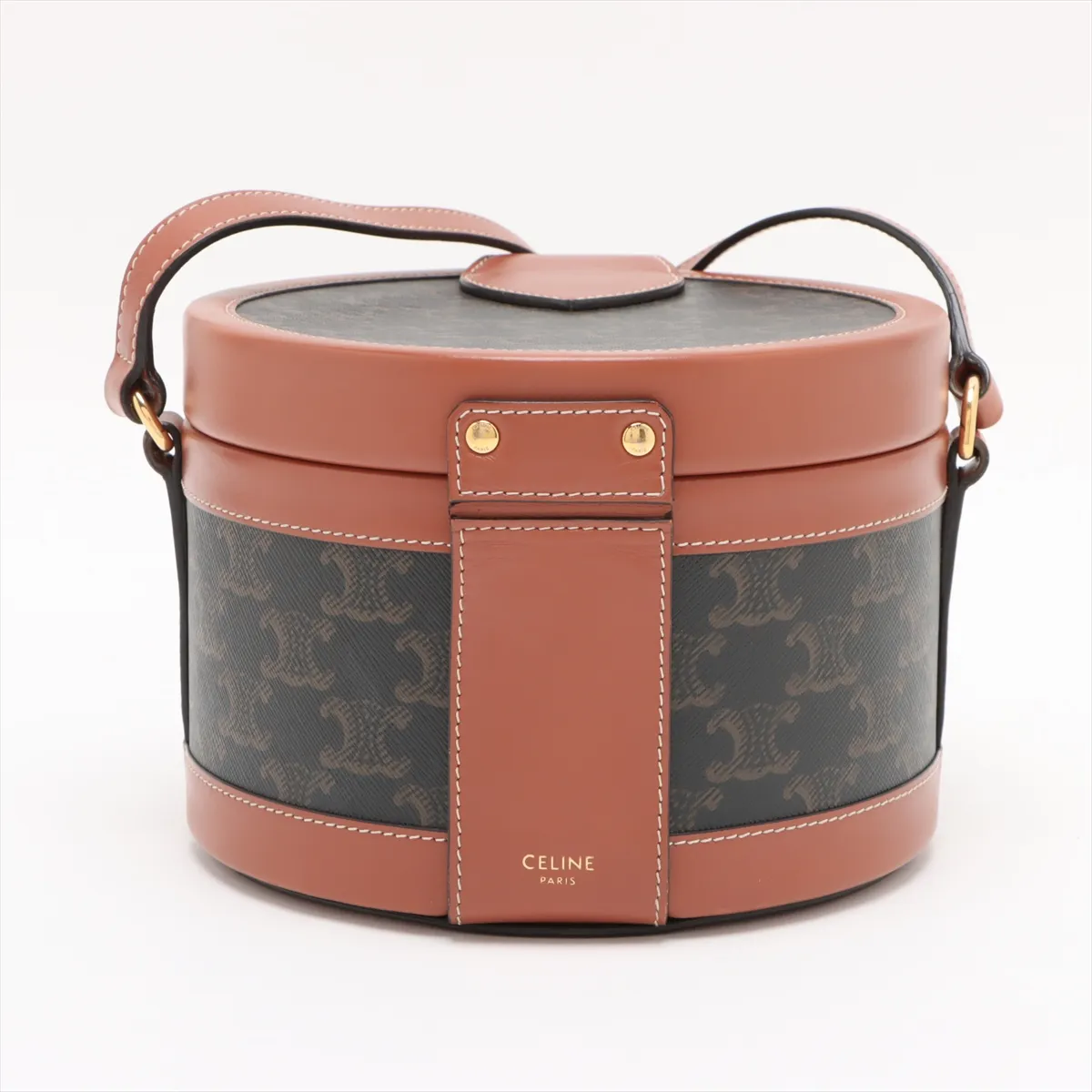 Triomphe PVC x Leather Vanity Bag Brown — view 2