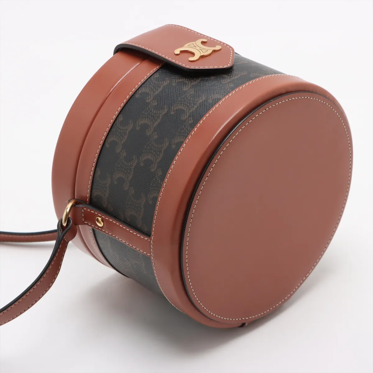 Triomphe PVC x Leather Vanity Bag Brown — view 4