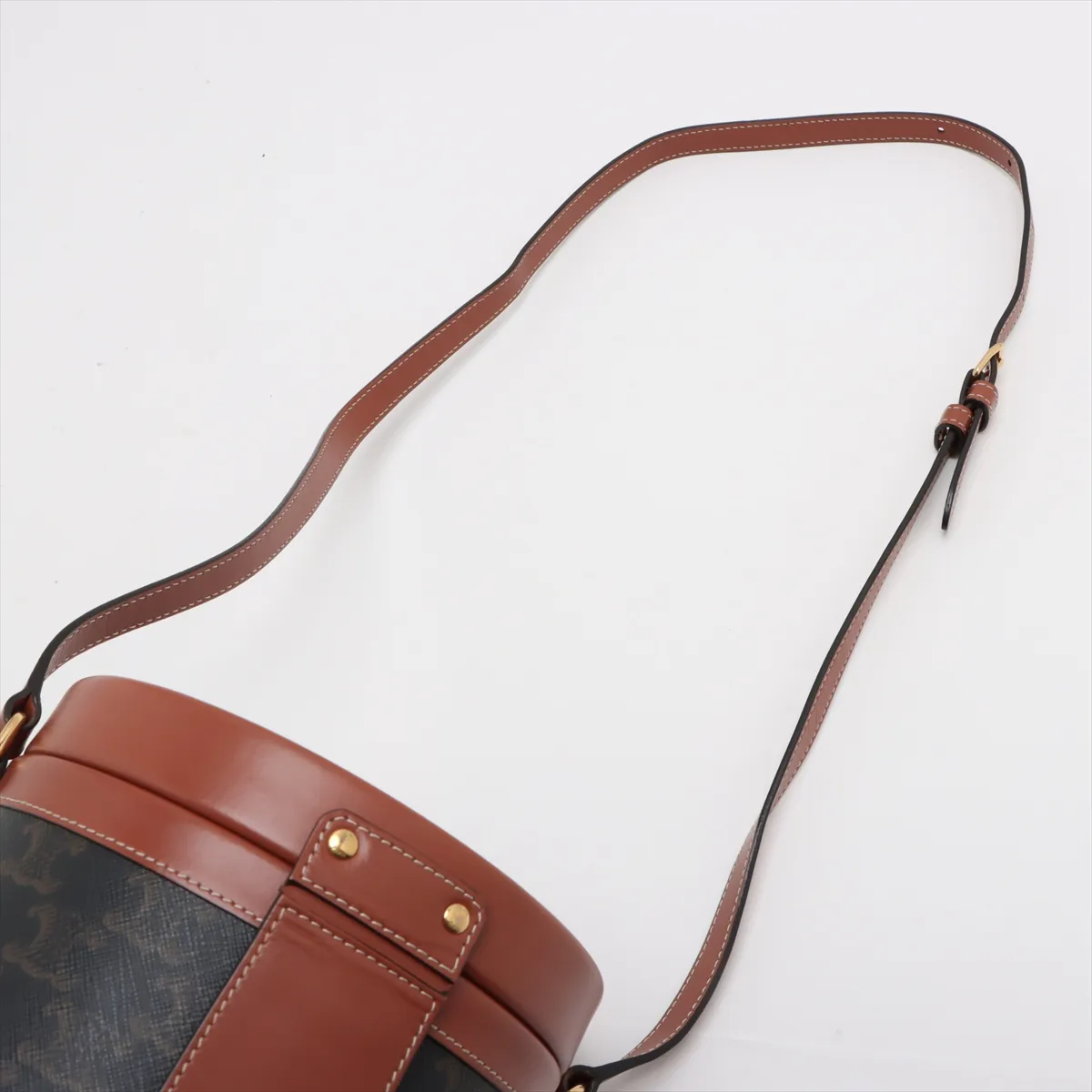 Triomphe PVC x Leather Vanity Bag Brown — view 5