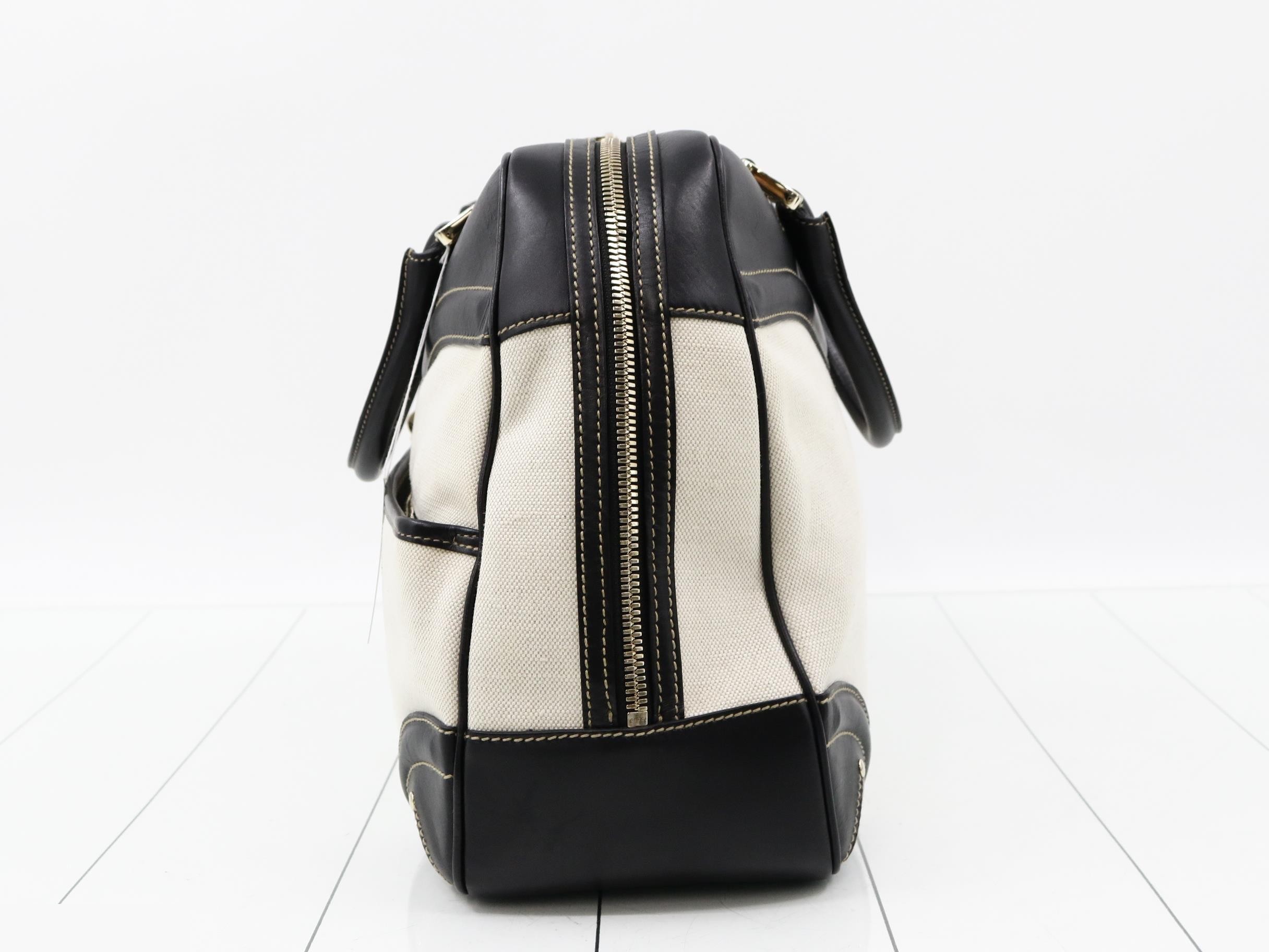 Hysteria Canvas/Leather Boston Bag, Bicolor — view 3