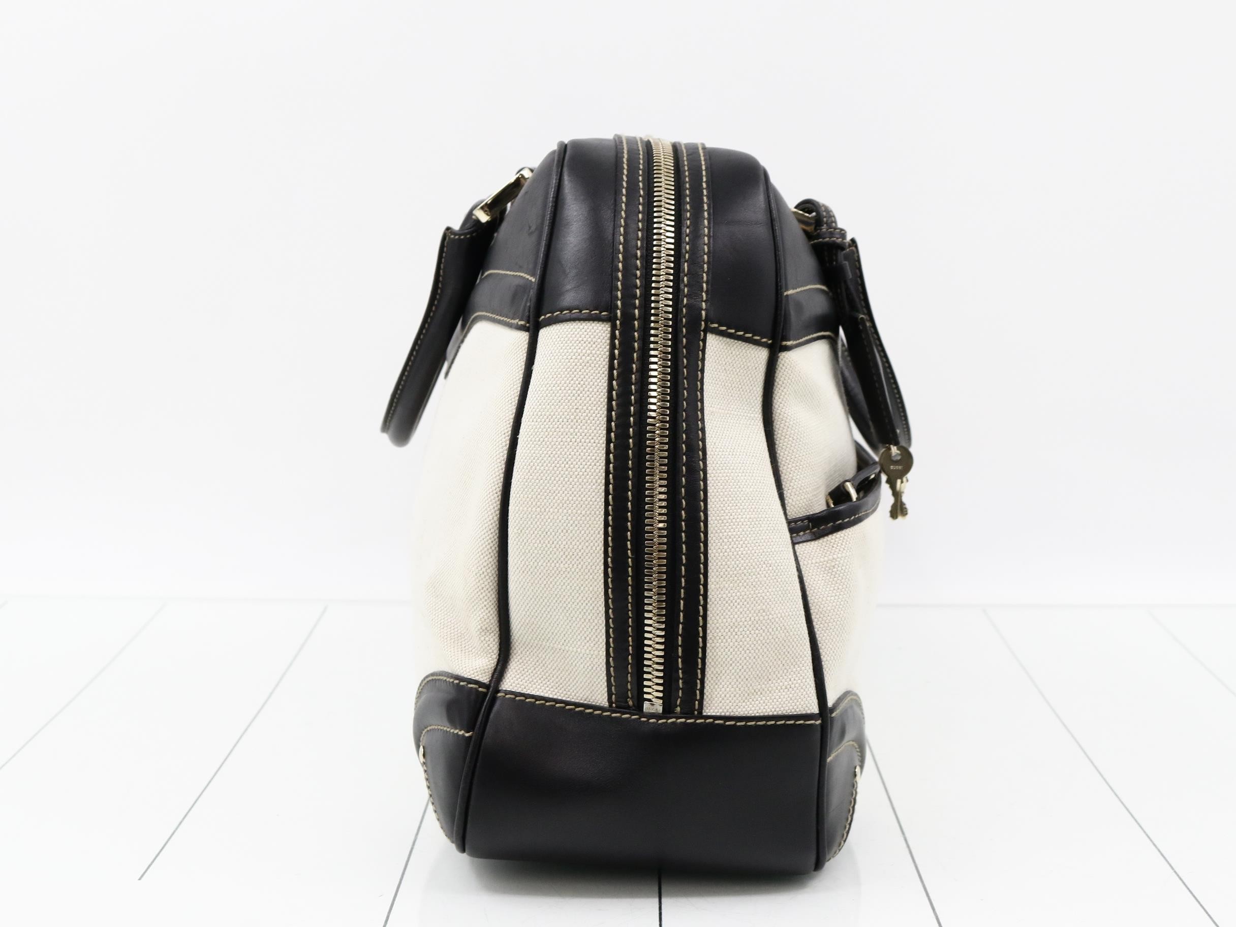 Hysteria Canvas/Leather Boston Bag, Bicolor — view 4