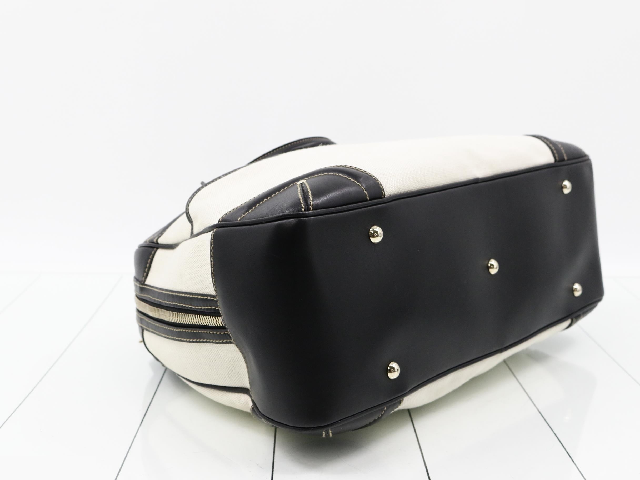 Hysteria Canvas/Leather Boston Bag, Bicolor — view 5