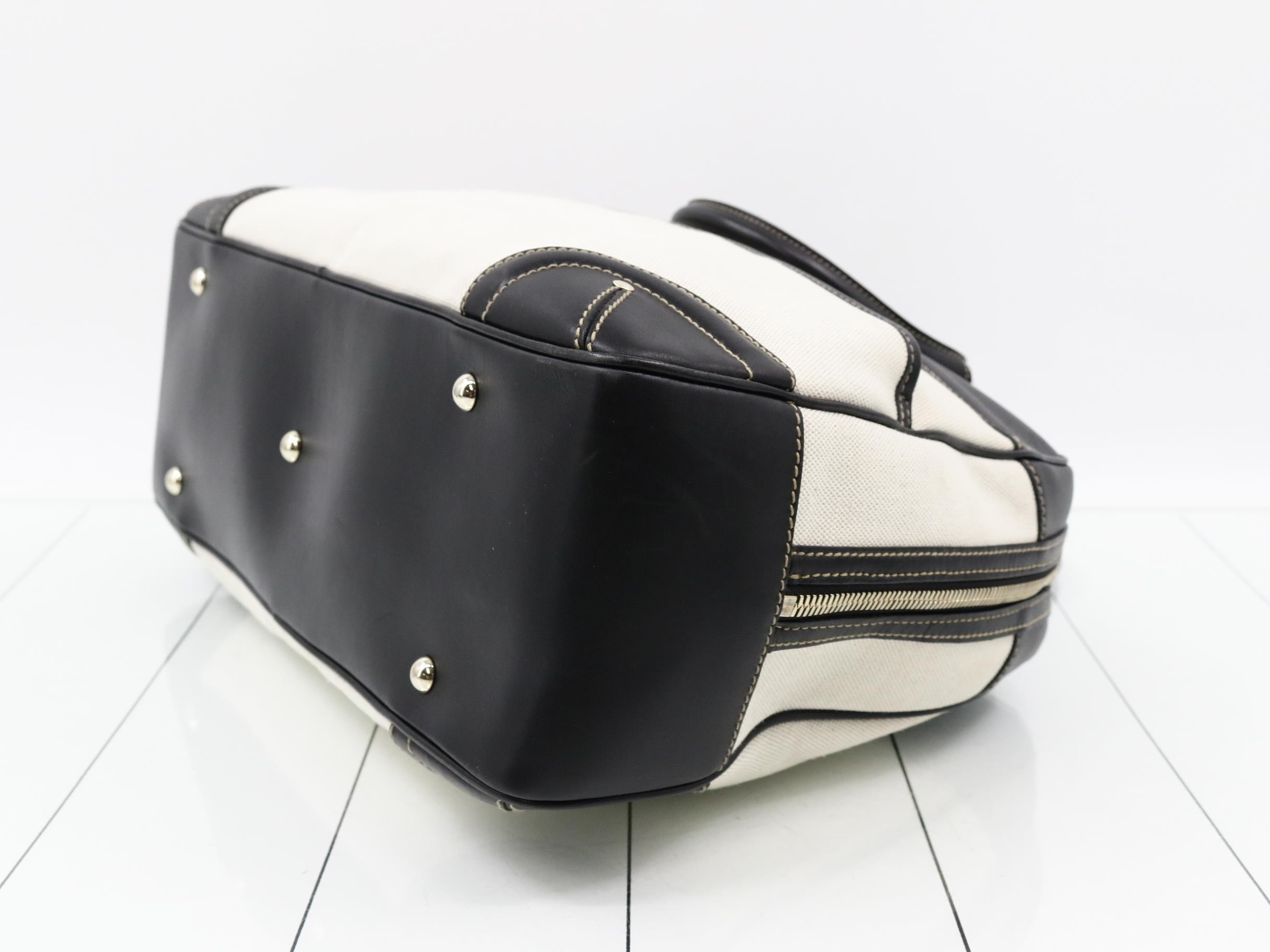 Hysteria Canvas/Leather Boston Bag, Bicolor — view 6